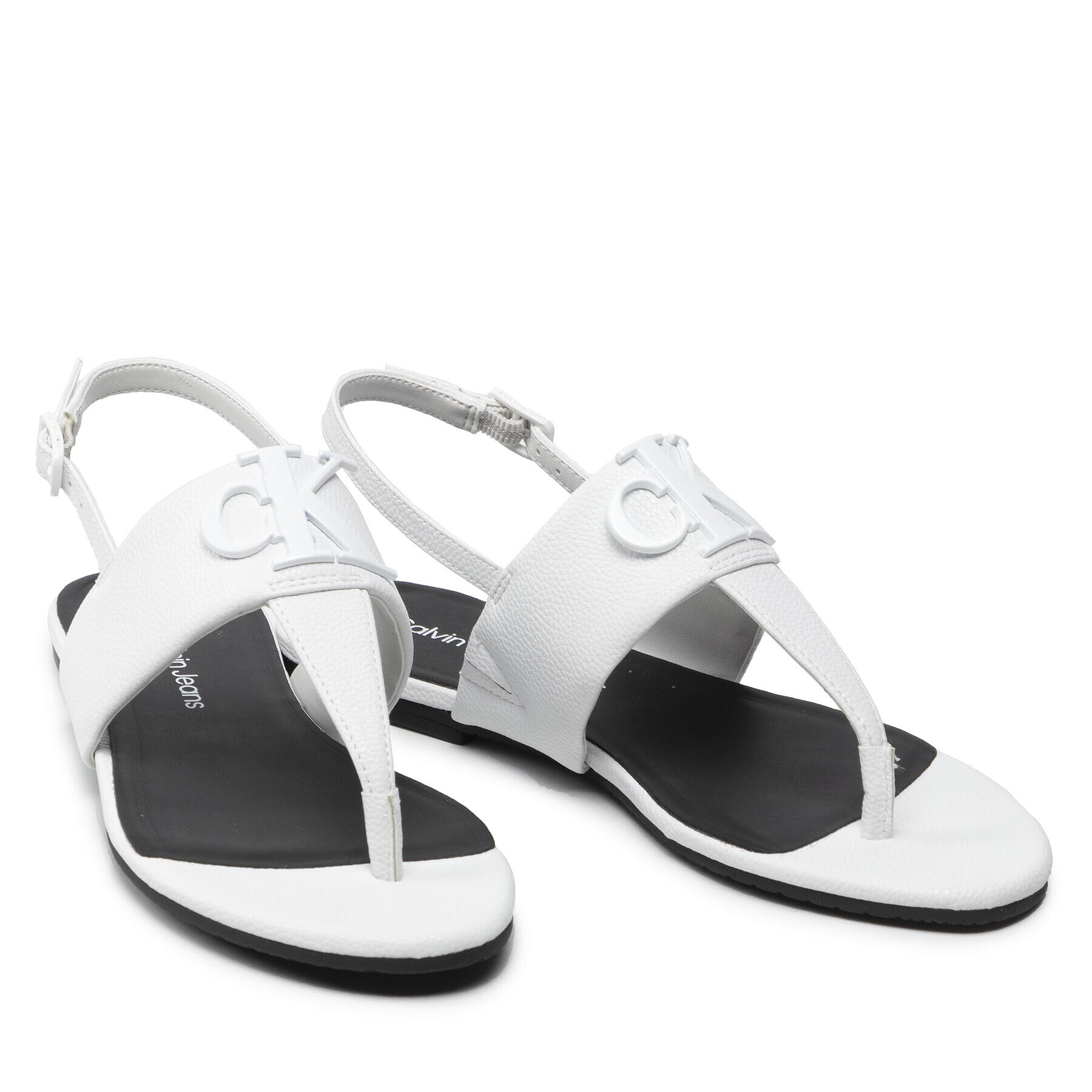 Calvin Klein Jeans Sandále Flat Sandal Hw Lth 2 YW0YW00544 Biela - Pepit.sk