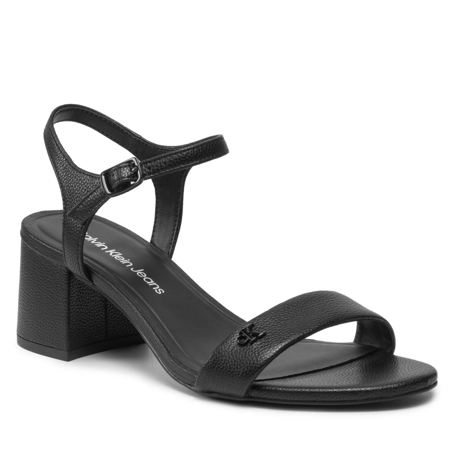 Calvin Klein Jeans Sandále Heel Sandal Strap Lth YW0YW00554 Čierna - Pepit.sk