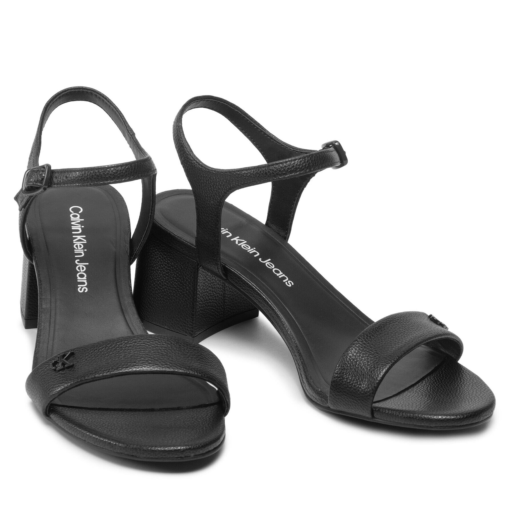 Calvin Klein Jeans Sandále Heel Sandal Strap Lth YW0YW00554 Čierna - Pepit.sk