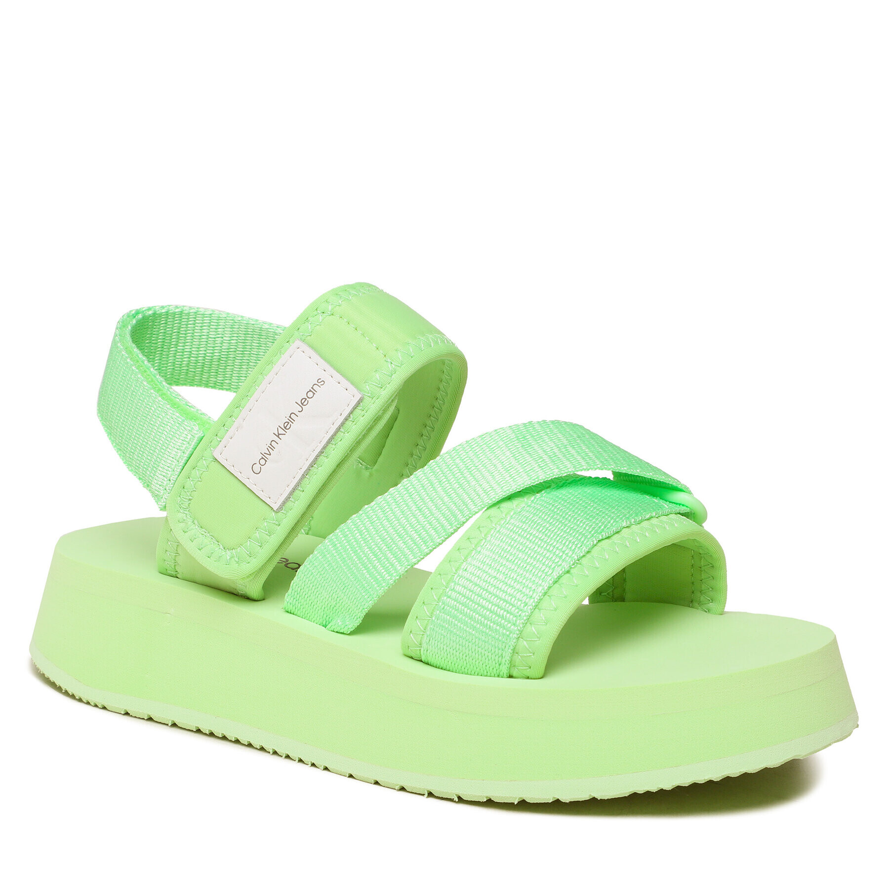 Calvin Klein Jeans Sandále Prefresato Sandal Badge YW0YW00967 Zelená - Pepit.sk