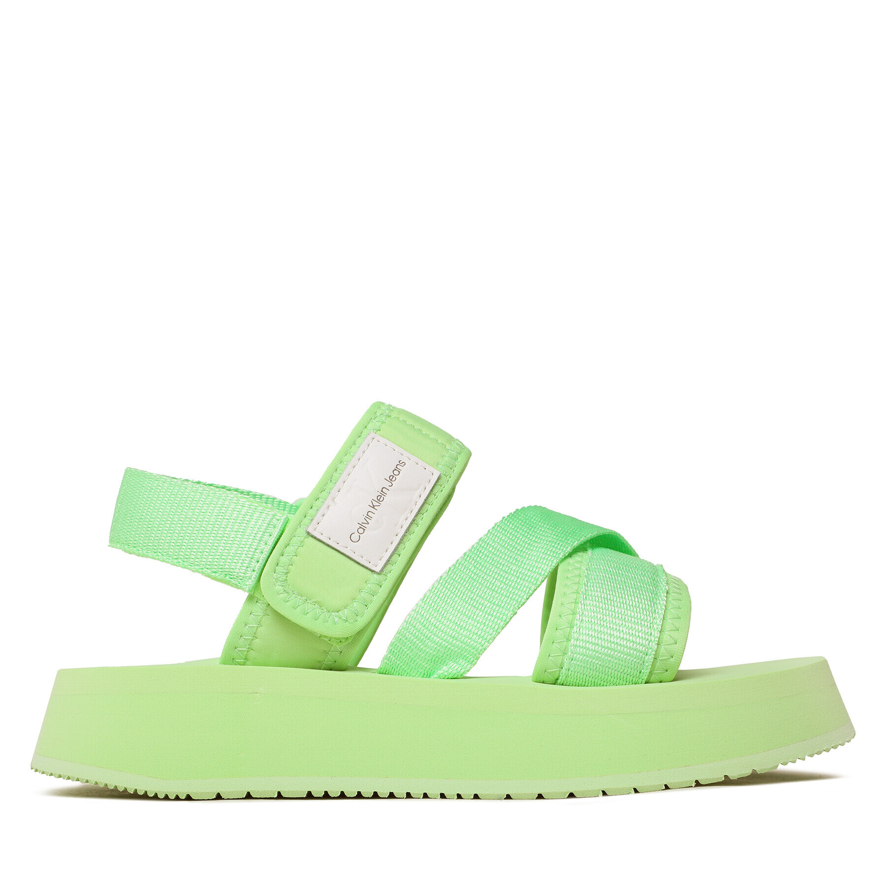 Calvin Klein Jeans Sandále Prefresato Sandal Badge YW0YW00967 Zelená - Pepit.sk