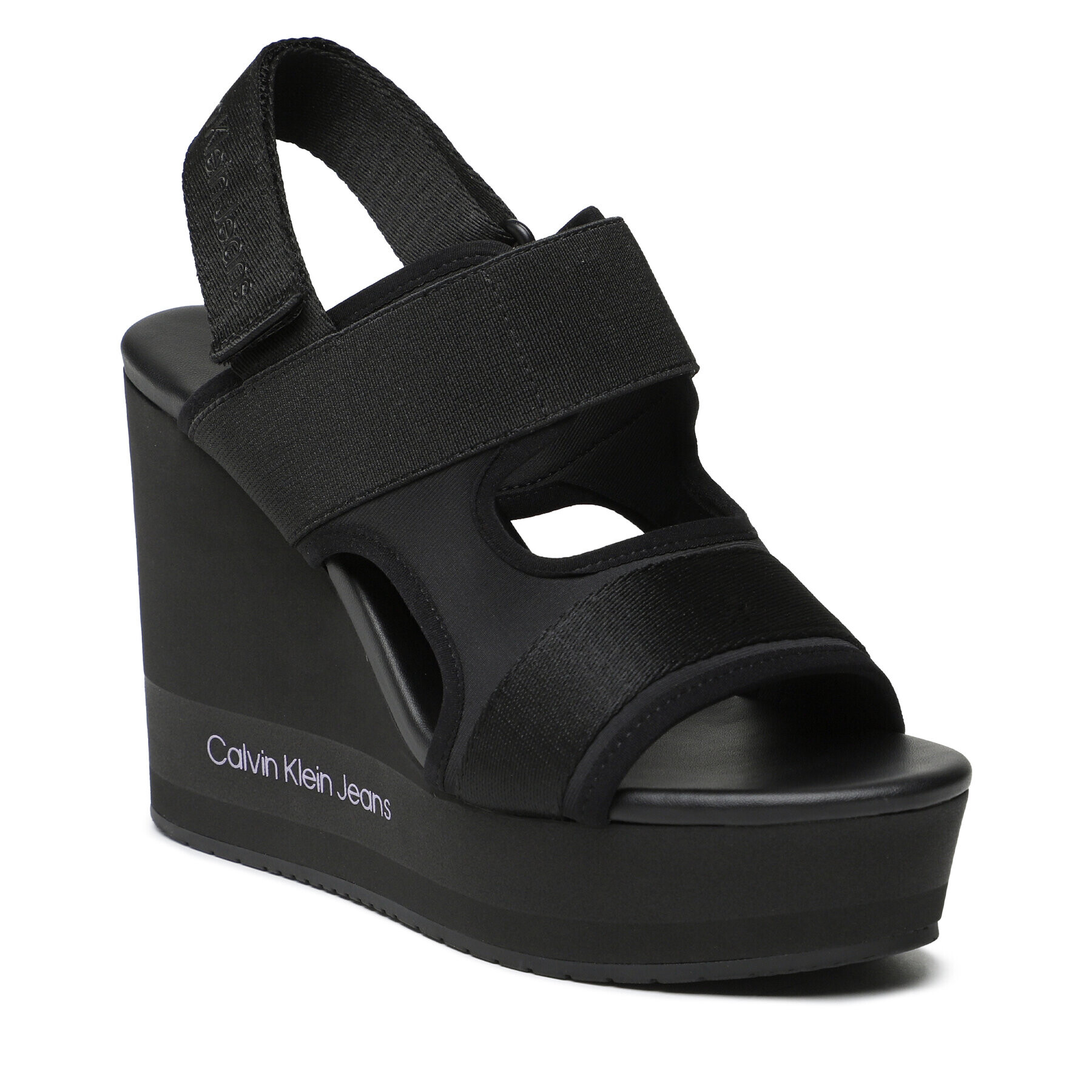 Calvin Klein Jeans Sandále Wedge Sandal Webbing YW0YW01073 Čierna - Pepit.sk