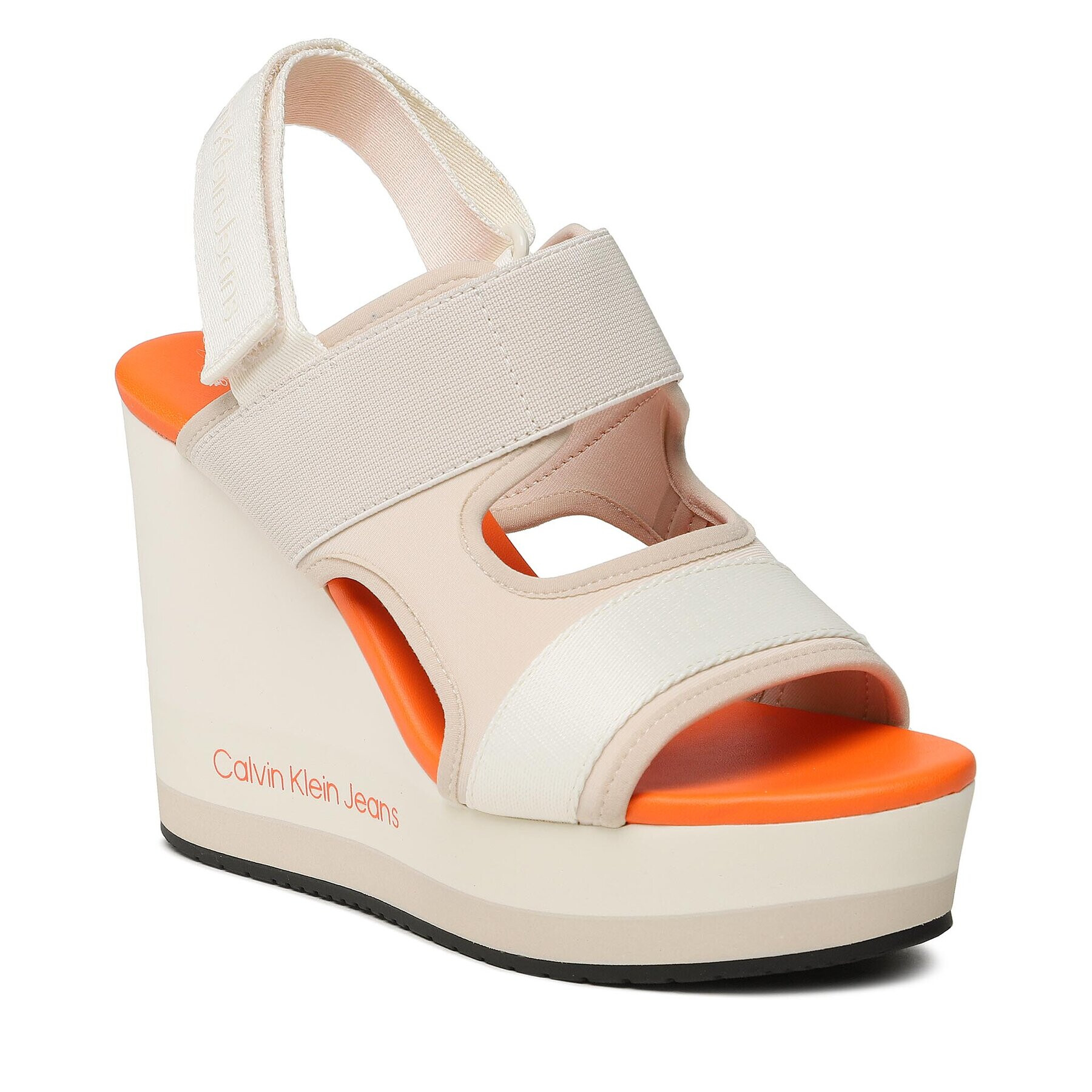 Calvin Klein Jeans Sandále Wedge Sandal Webbing YW0YW01073 Écru - Pepit.sk