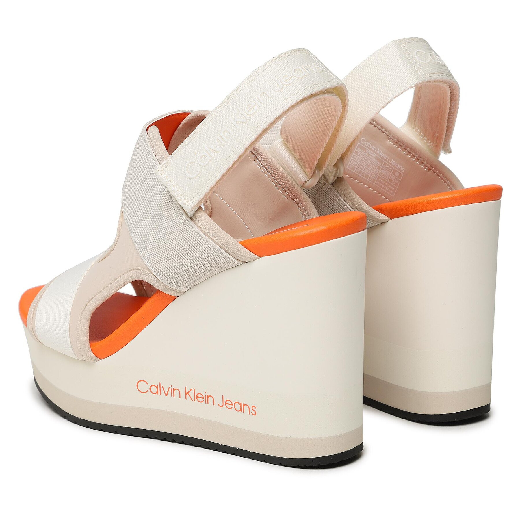 Calvin Klein Jeans Sandále Wedge Sandal Webbing YW0YW01073 Écru - Pepit.sk