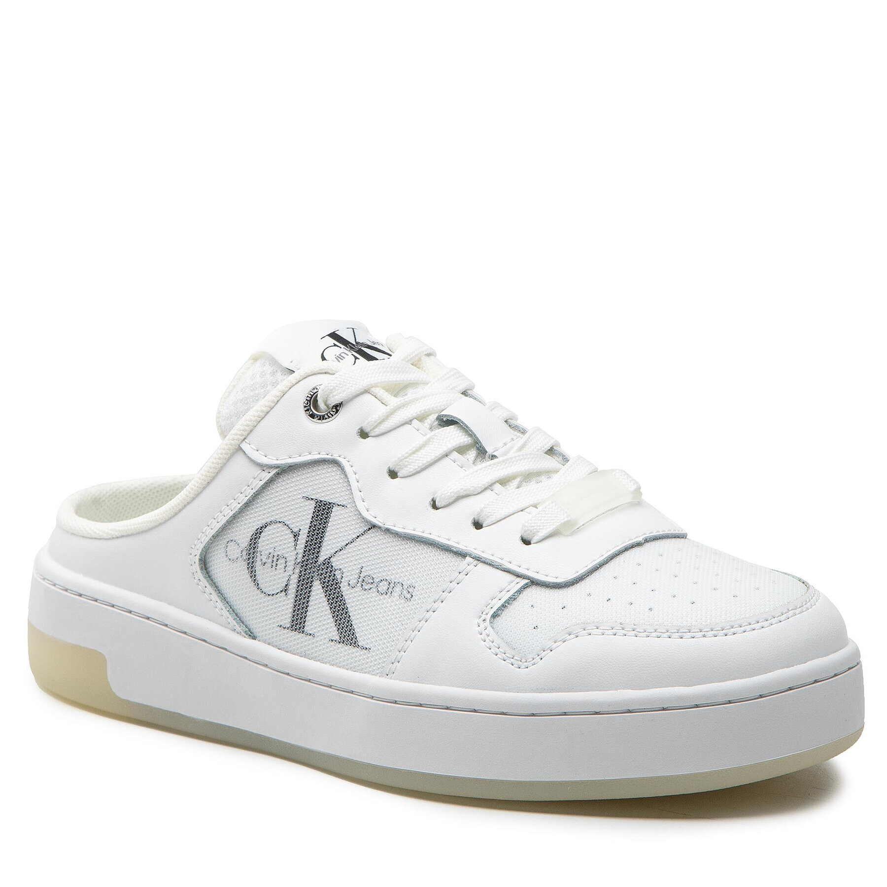 Calvin Klein Jeans Šľapky Cupsole Laceup Basket Sabot YW0YW00693 Biela - Pepit.sk