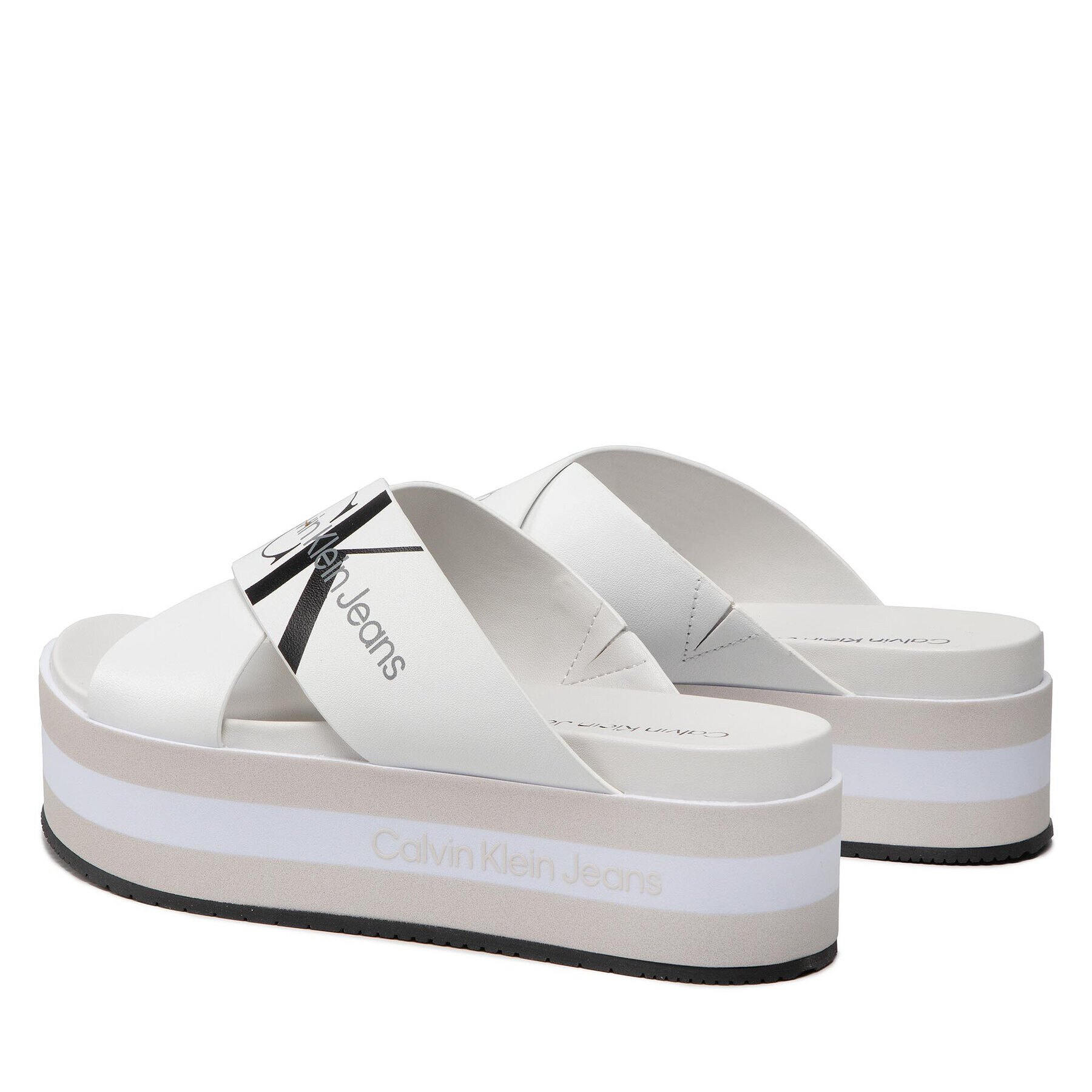 Calvin Klein Jeans Šľapky Faltform Sandal Crisscross YW0YW00562 Biela - Pepit.sk