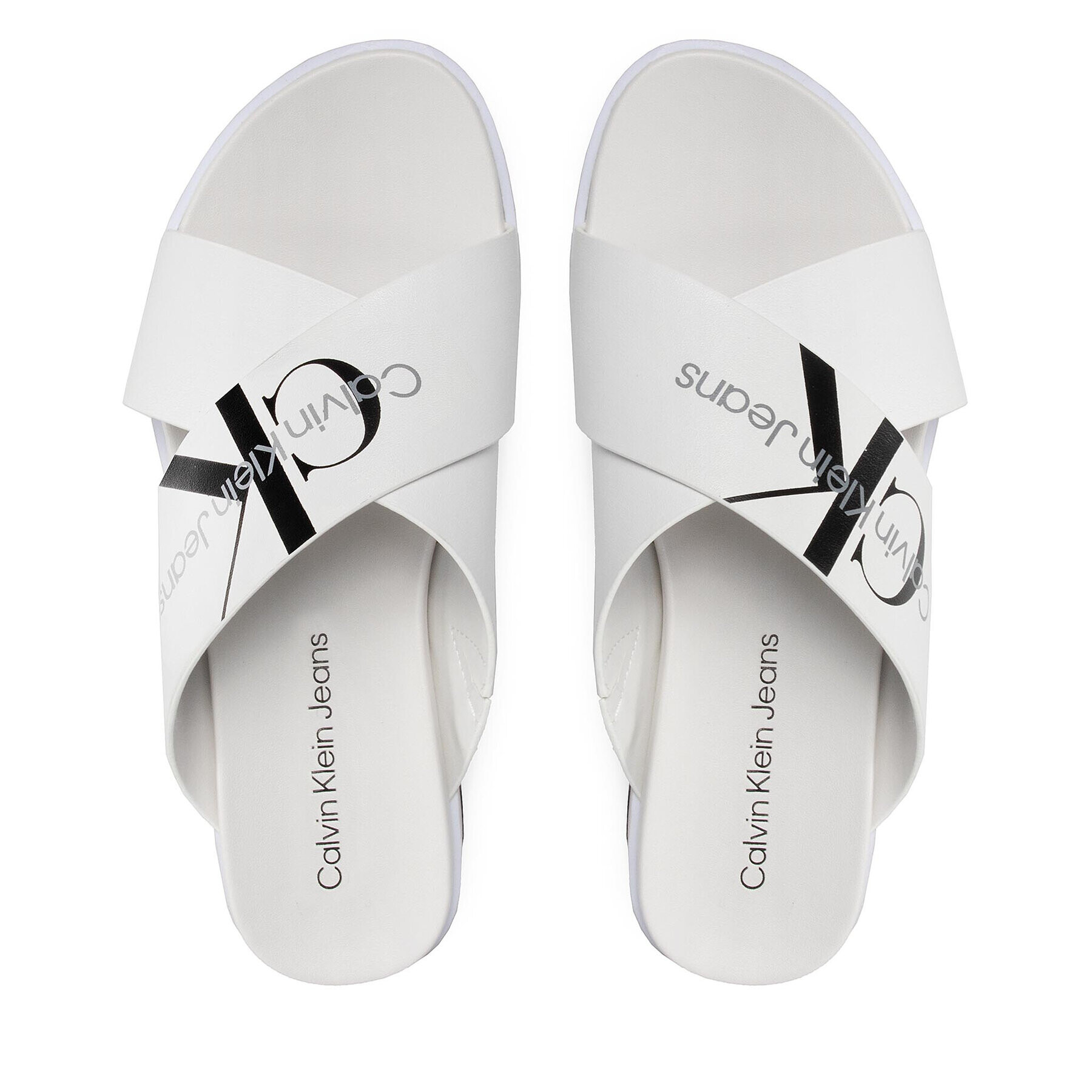 Calvin Klein Jeans Šľapky Faltform Sandal Crisscross YW0YW00562 Biela - Pepit.sk