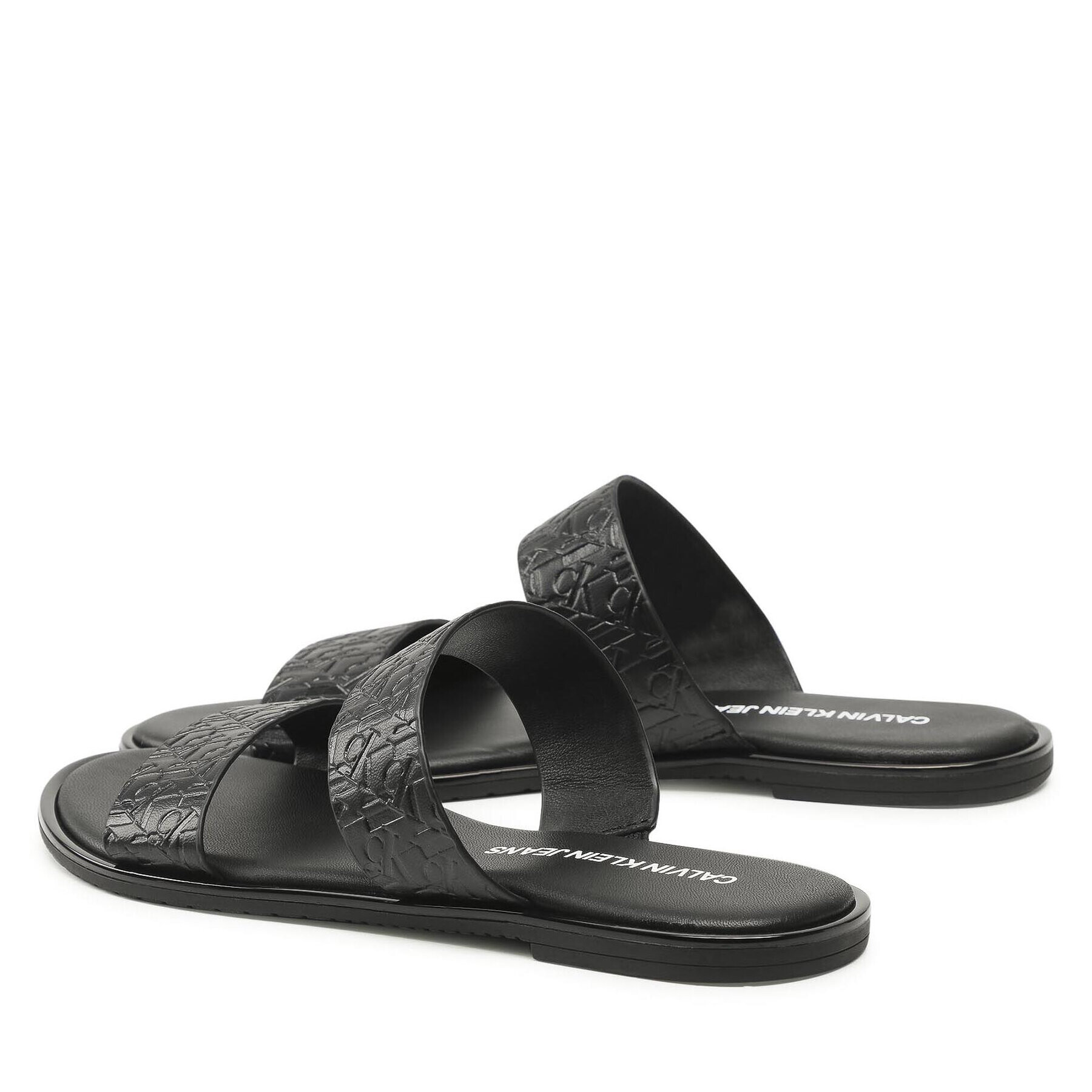 Calvin Klein Jeans Šľapky Flat Sandal Twostraps Em Pa-Pl YW0YW00141 Čierna - Pepit.sk