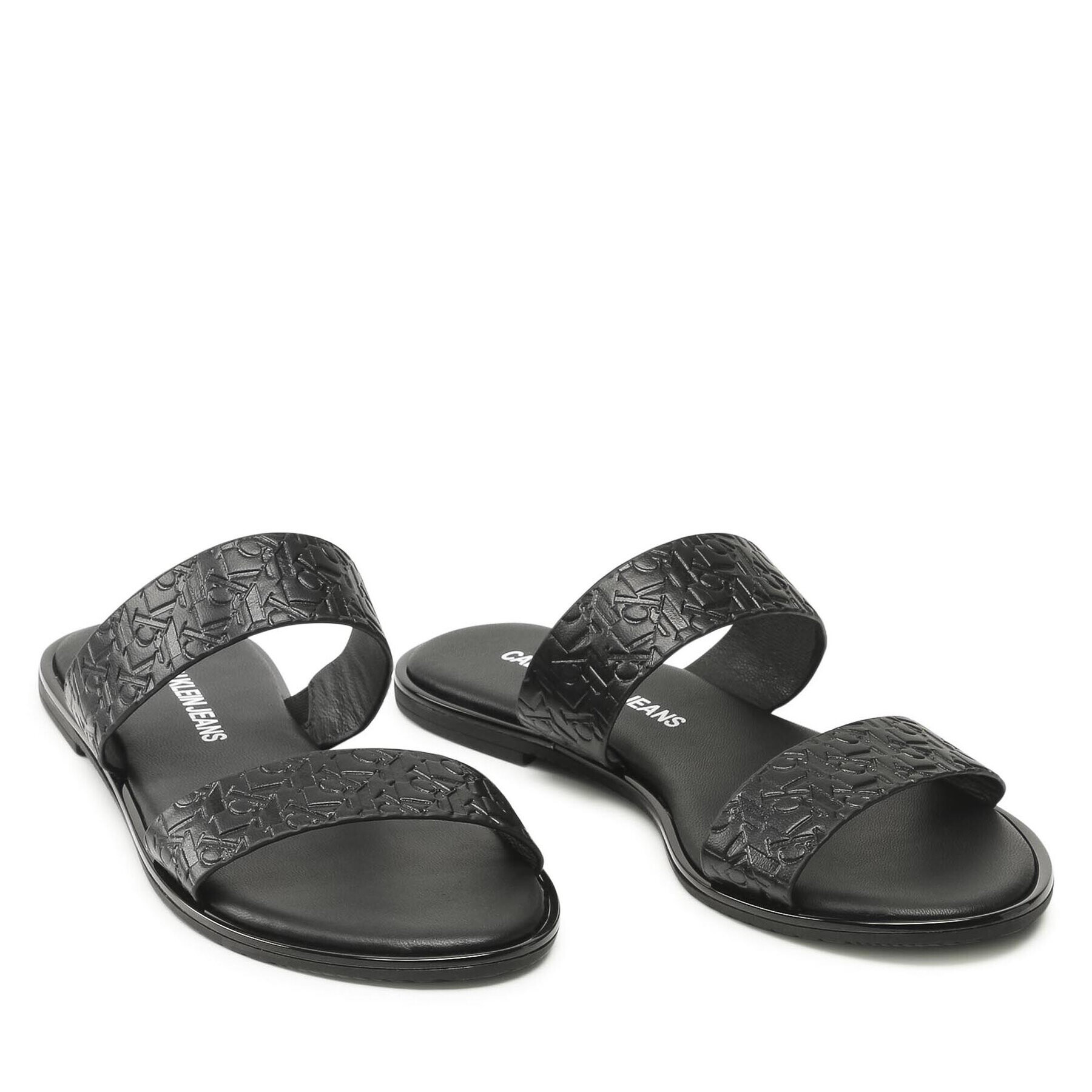 Calvin Klein Jeans Šľapky Flat Sandal Twostraps Em Pa-Pl YW0YW00141 Čierna - Pepit.sk