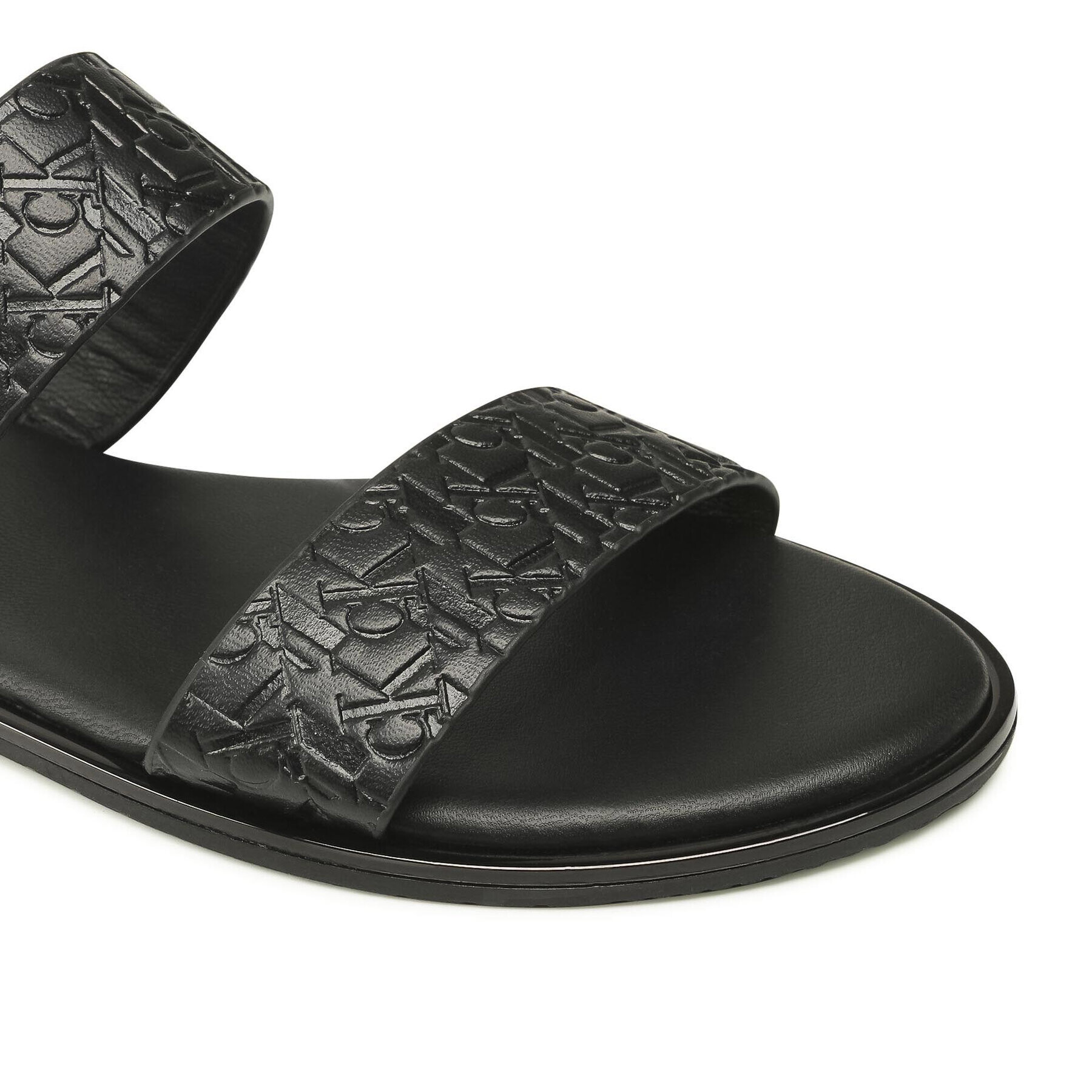 Calvin Klein Jeans Šľapky Flat Sandal Twostraps Em Pa-Pl YW0YW00141 Čierna - Pepit.sk