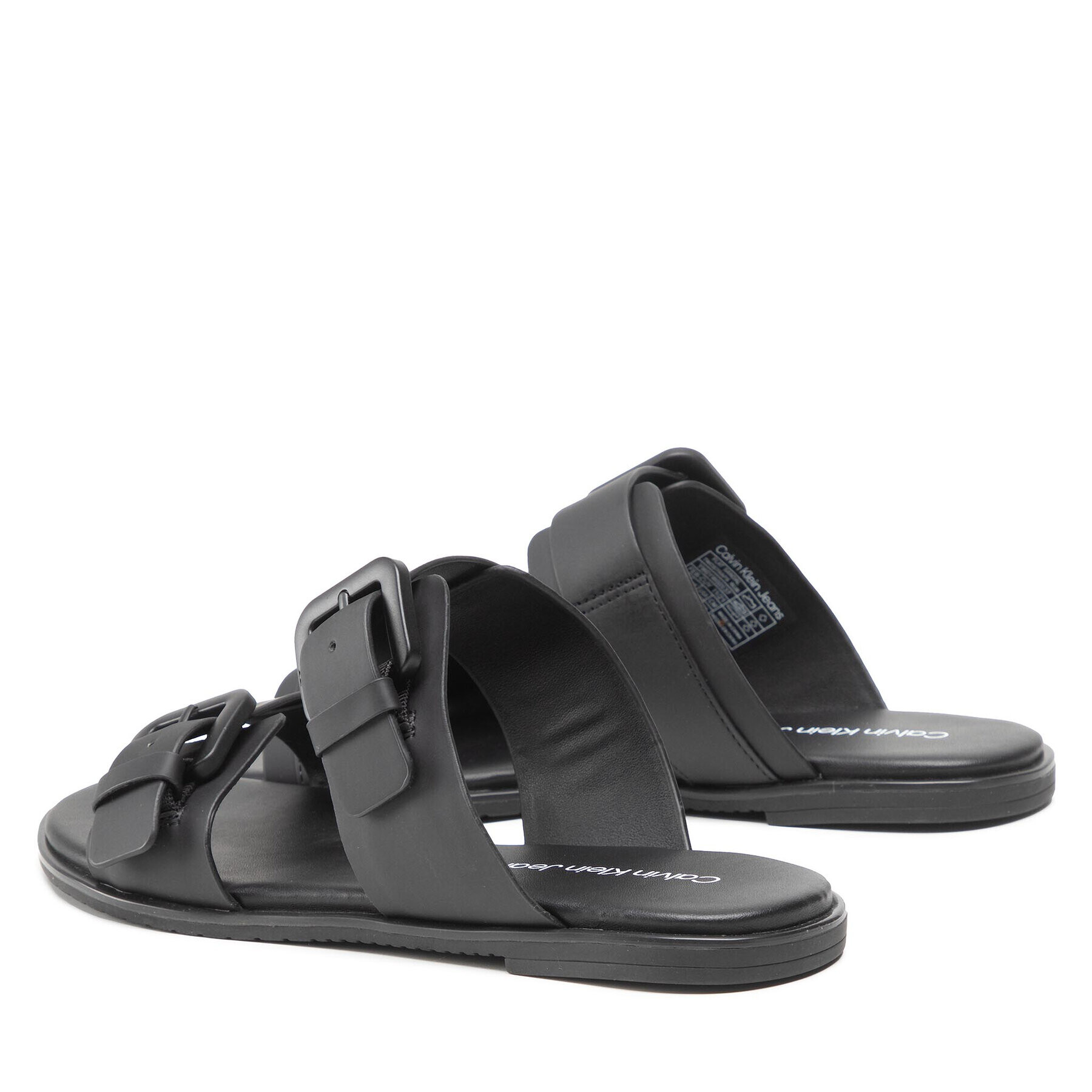 Calvin Klein Jeans Šľapky Flat Sandal Twostrips Rub YW0YW00537 Čierna - Pepit.sk