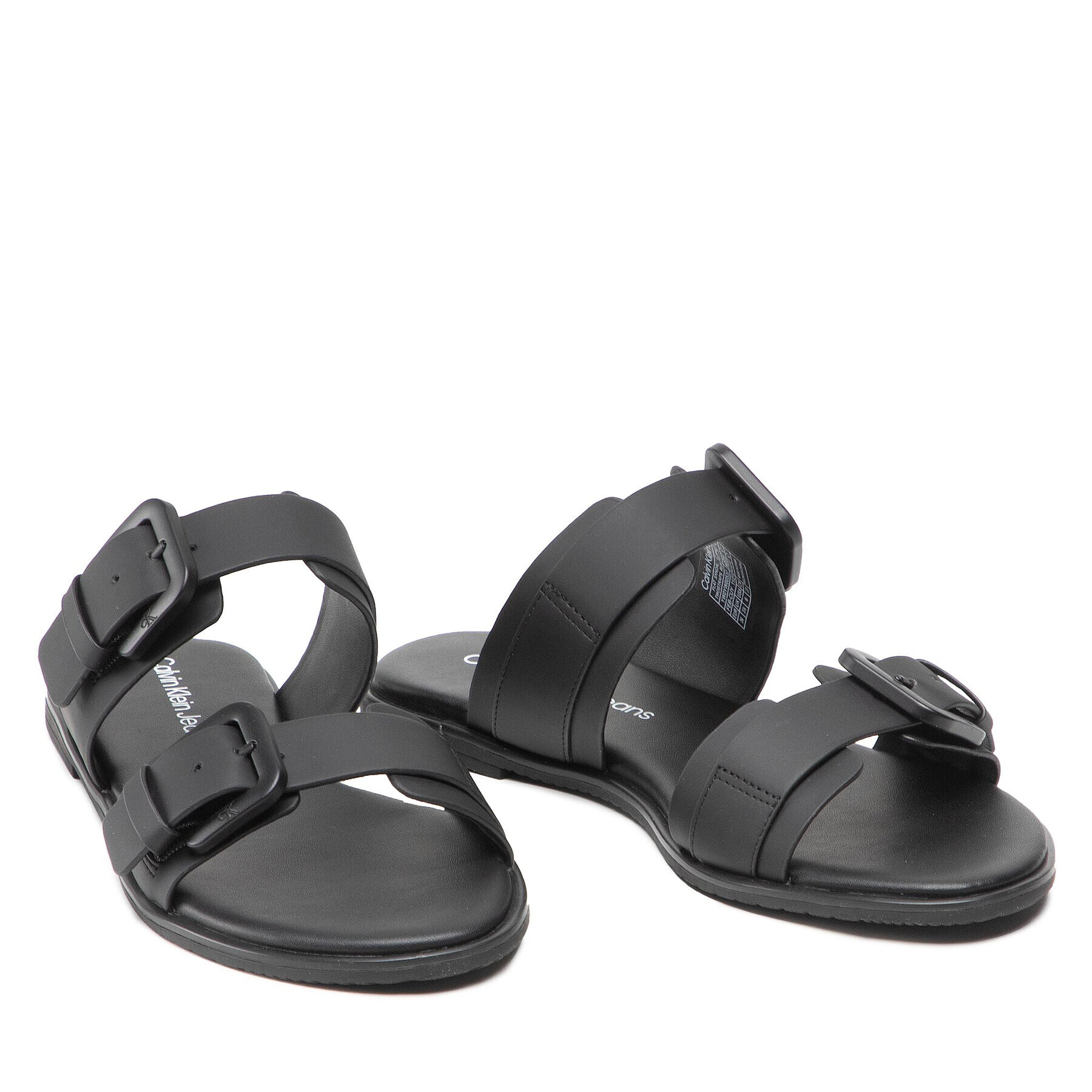 Calvin Klein Jeans Šľapky Flat Sandal Twostrips Rub YW0YW00537 Čierna - Pepit.sk