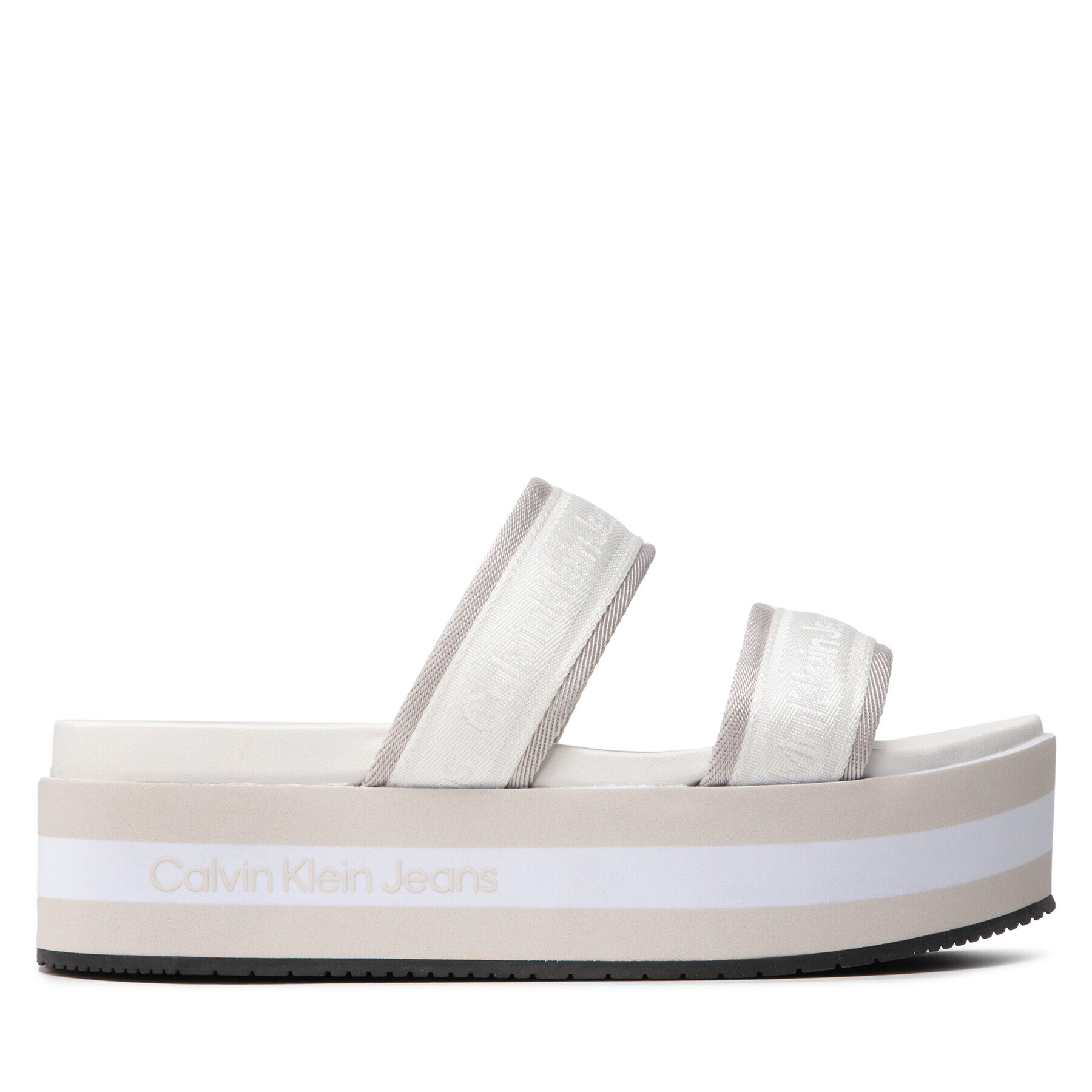 Calvin Klein Jeans Šľapky Flatform Sandal Twostraps YW0YW00561 Biela - Pepit.sk