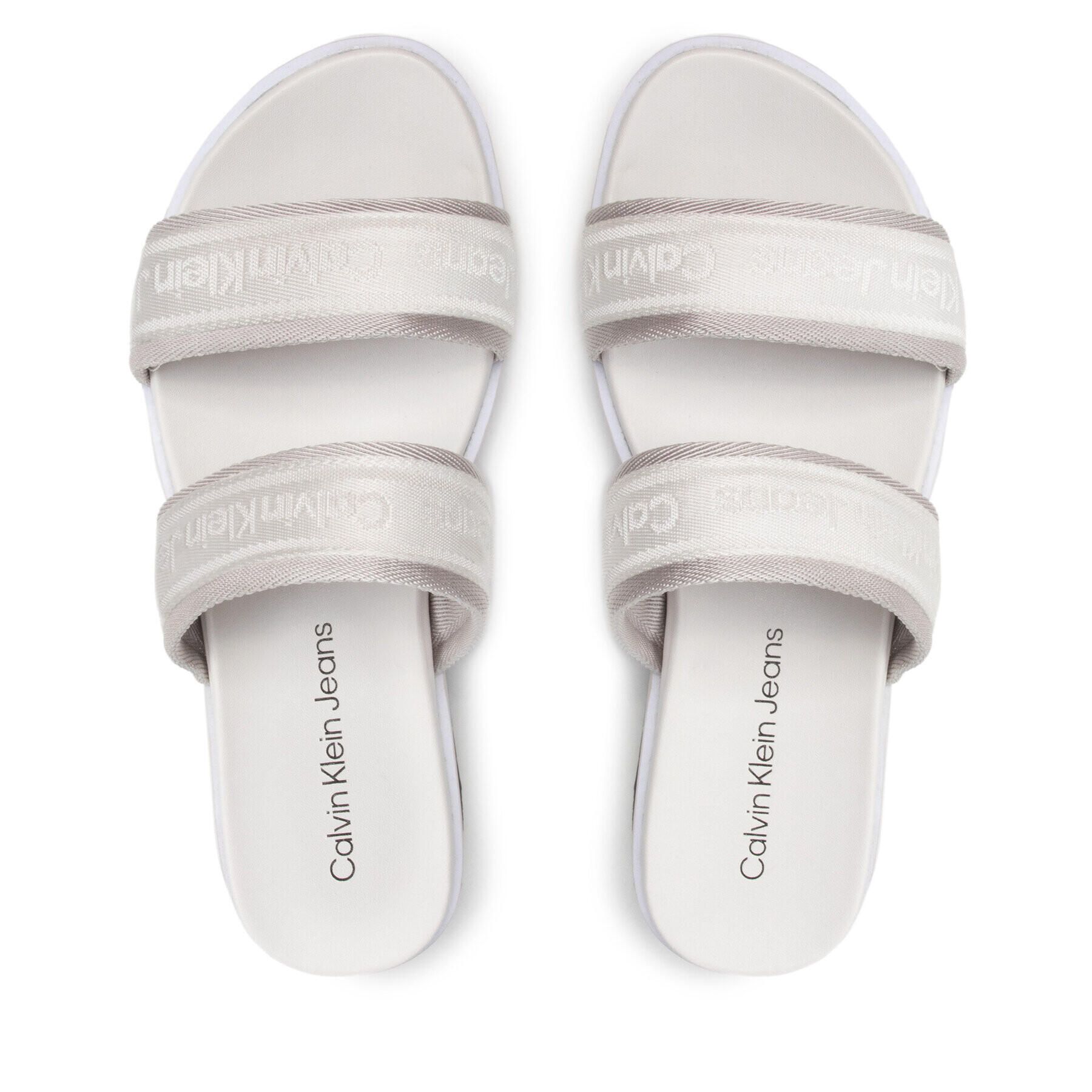 Calvin Klein Jeans Šľapky Flatform Sandal Twostraps YW0YW00561 Biela - Pepit.sk