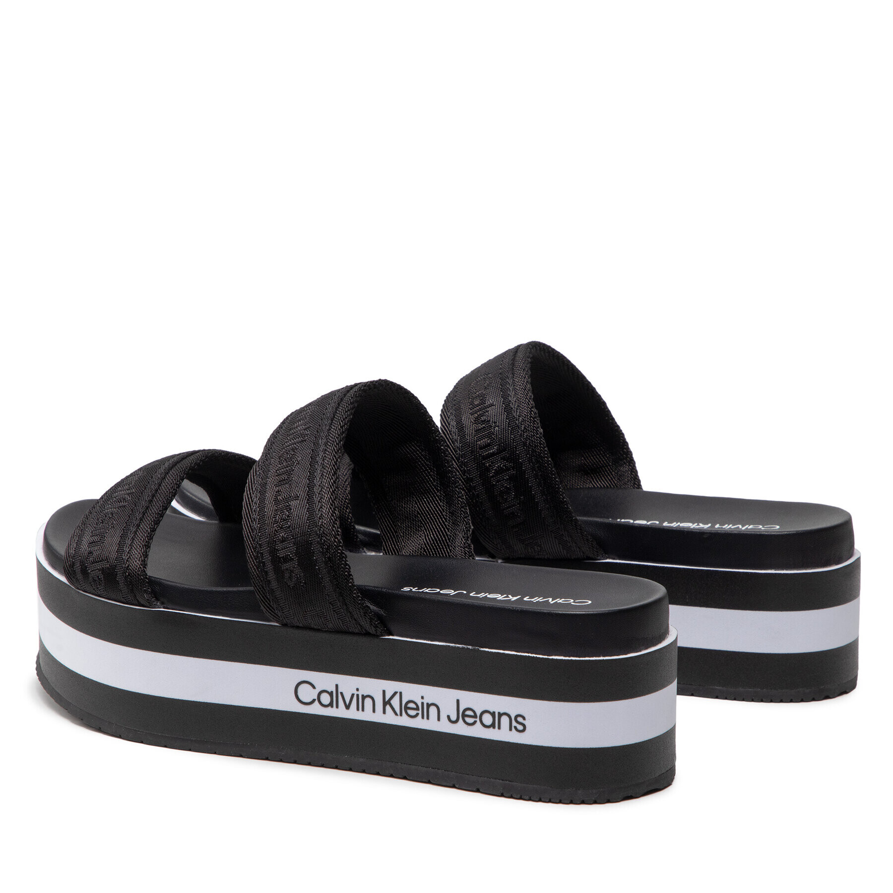 Calvin Klein Jeans Šľapky Flatform Sandal Twostraps YW0YW00561 Čierna - Pepit.sk