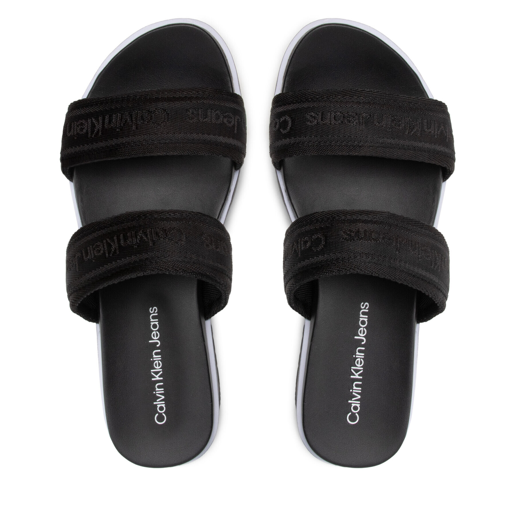 Calvin Klein Jeans Šľapky Flatform Sandal Twostraps YW0YW00561 Čierna - Pepit.sk