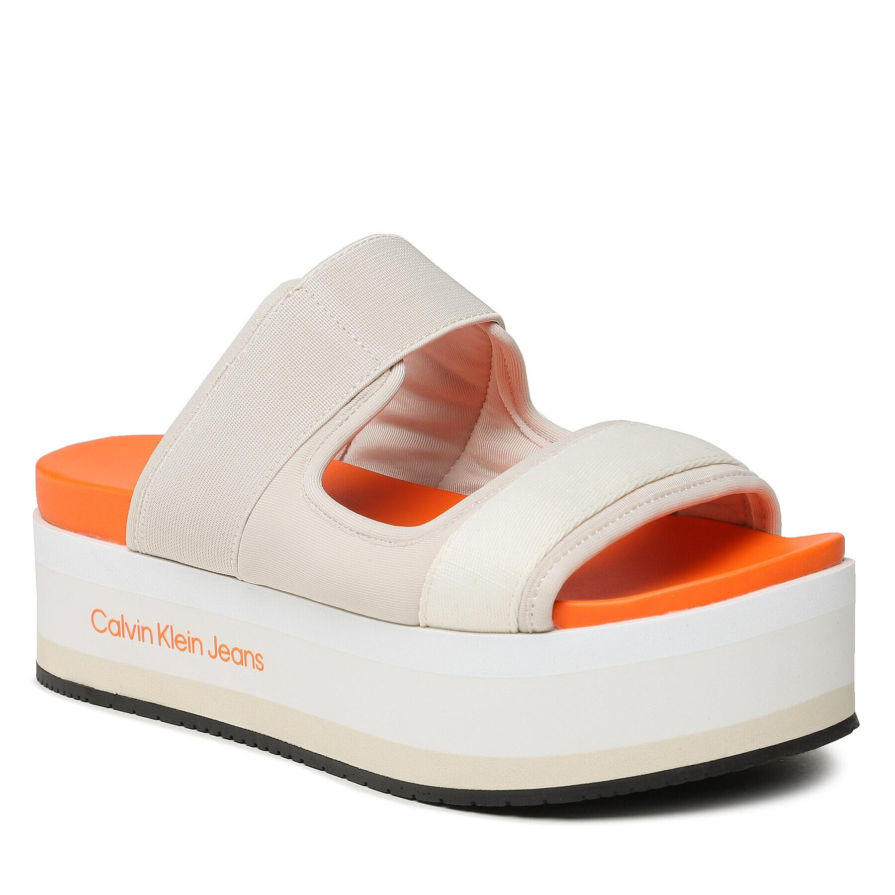 Calvin Klein Jeans Šľapky Flatform Sandal Webb YW0YW01074 Écru - Pepit.sk