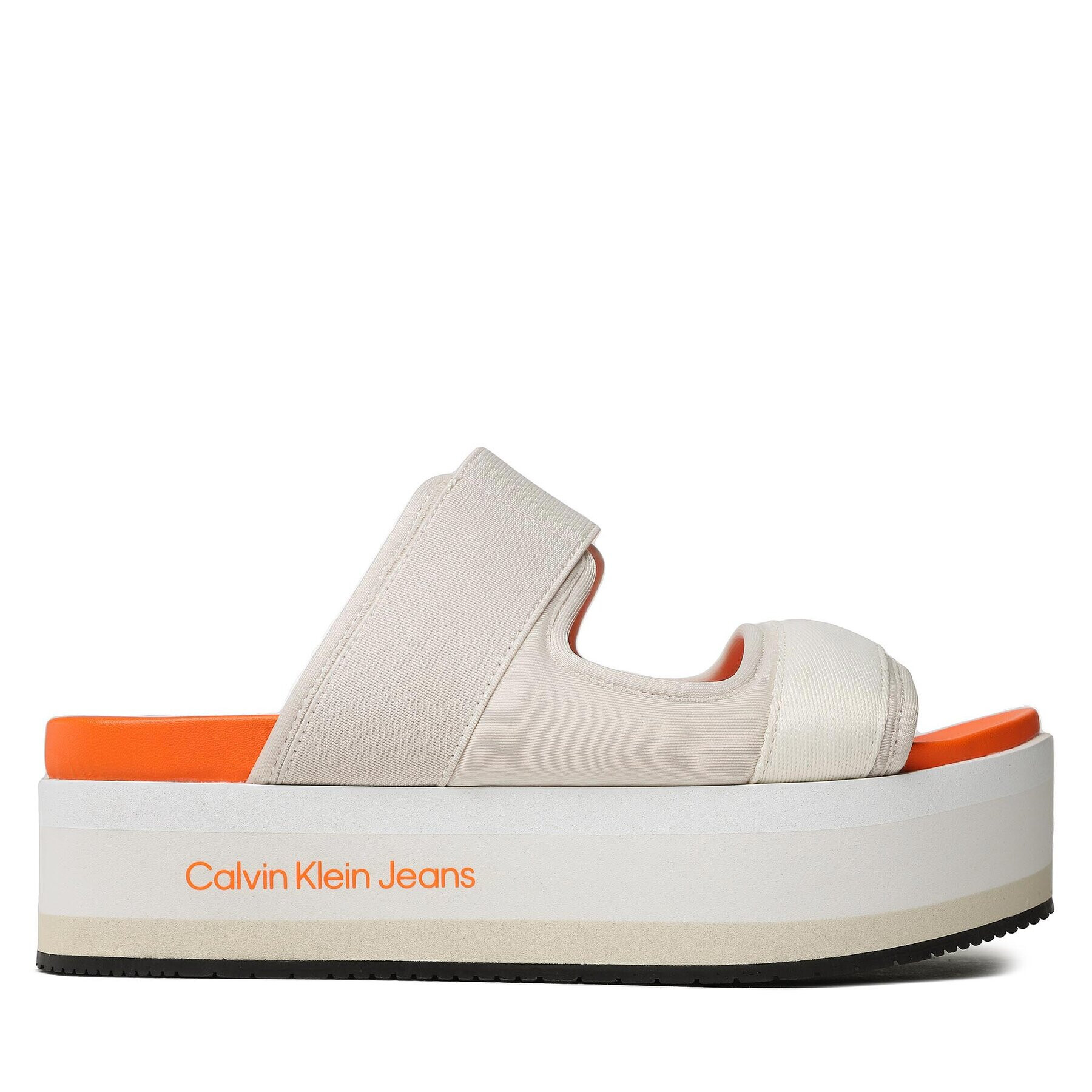 Calvin Klein Jeans Šľapky Flatform Sandal Webb YW0YW01074 Écru - Pepit.sk