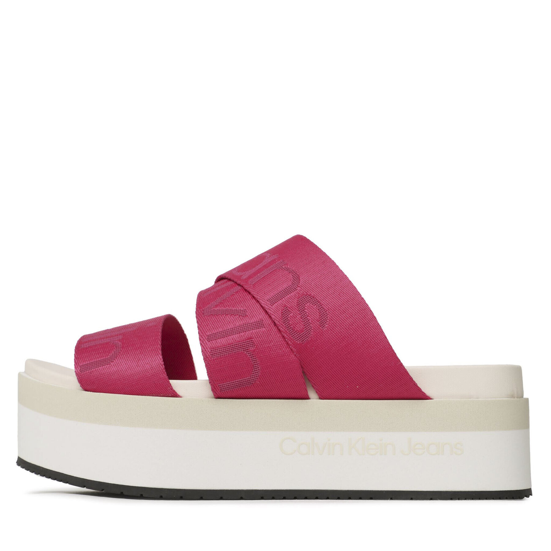 Calvin Klein Jeans Šľapky Flatform Sandal Webbing YW0YW00966 Ružová - Pepit.sk