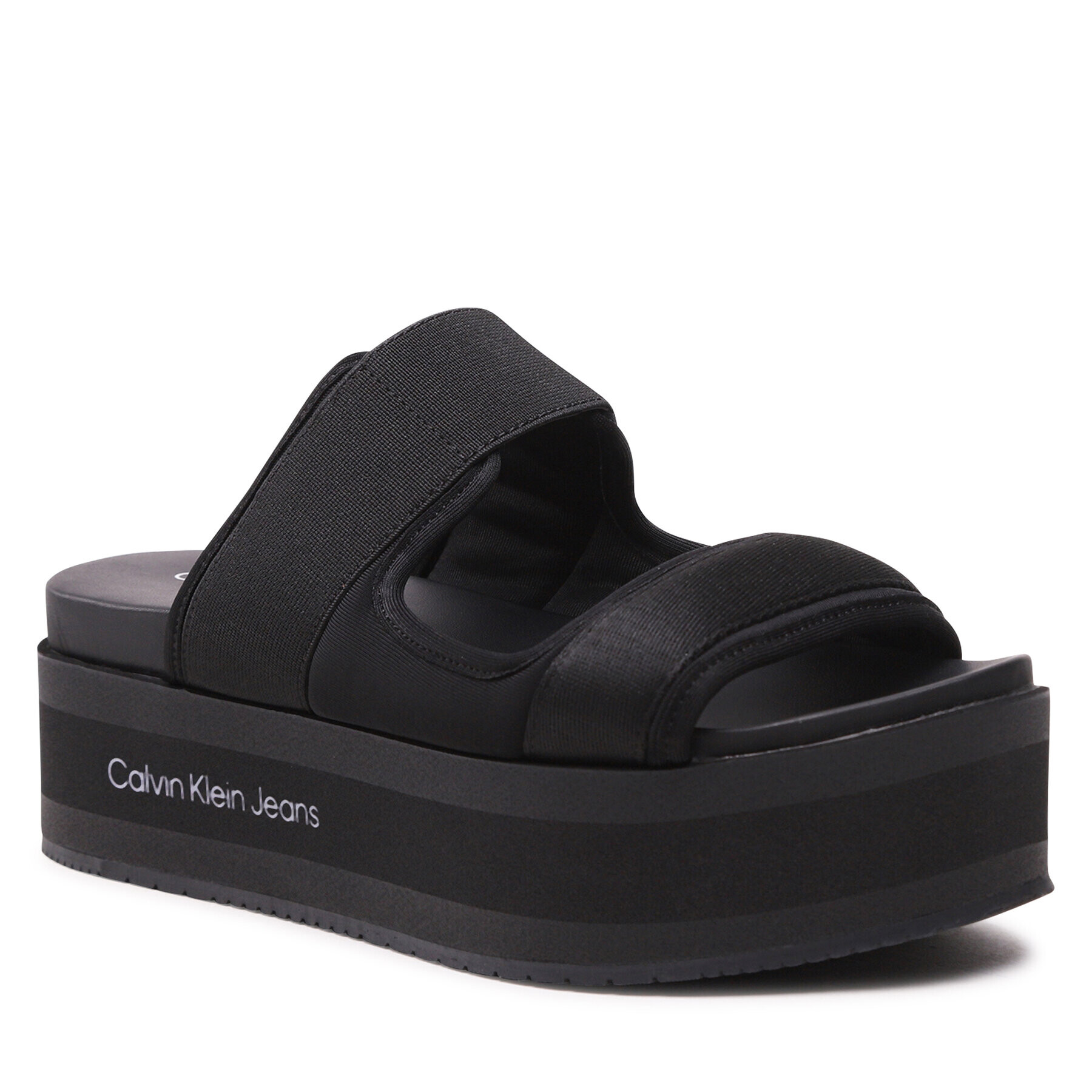 Calvin Klein Jeans Šľapky Flatporm Sandal Webb YW0YW01074 Čierna - Pepit.sk