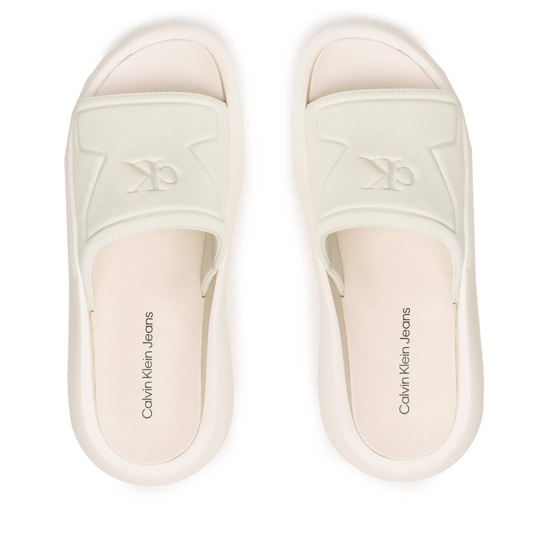 Calvin Klein Jeans Šľapky Hybrid Sandal High/Low Freq YM0YM00645 Biela - Pepit.sk