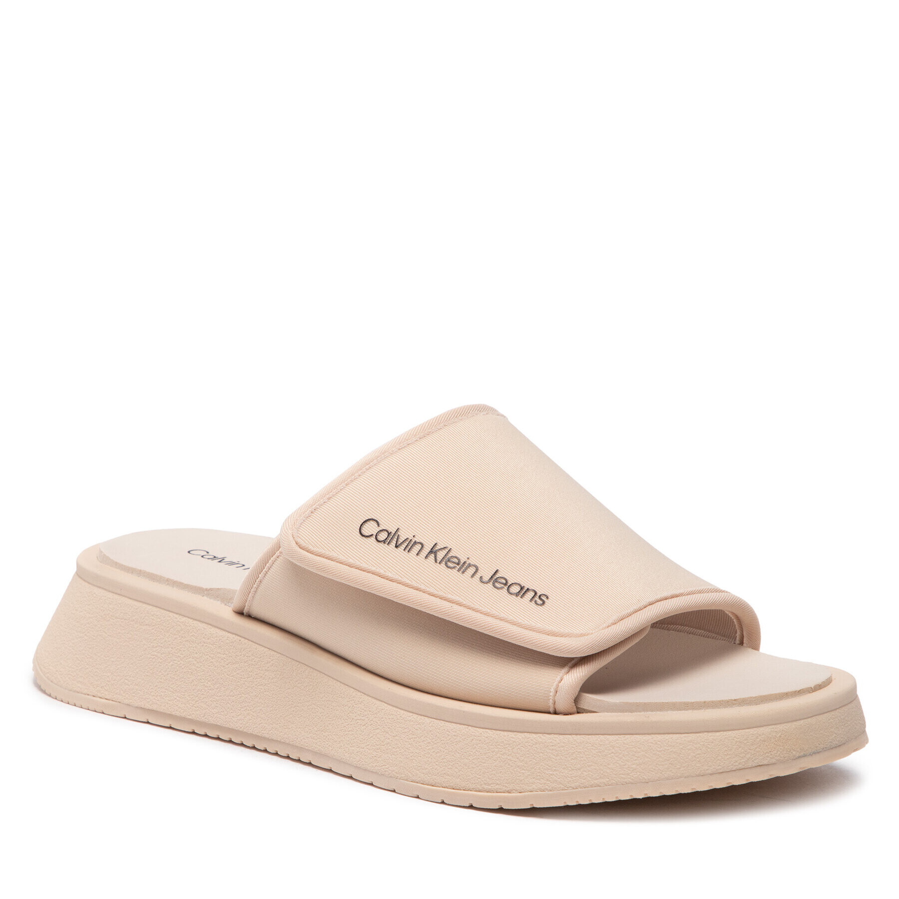 Calvin Klein Jeans Šľapky One-Strap YW0YW00672 Béžová - Pepit.sk