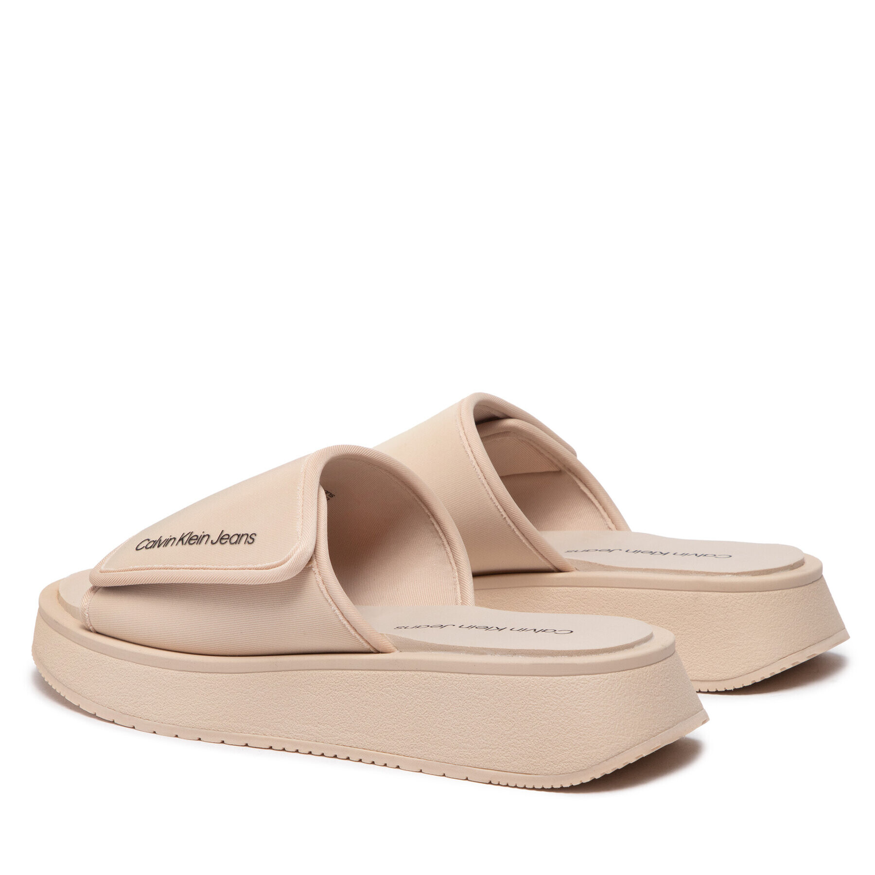 Calvin Klein Jeans Šľapky One-Strap YW0YW00672 Béžová - Pepit.sk