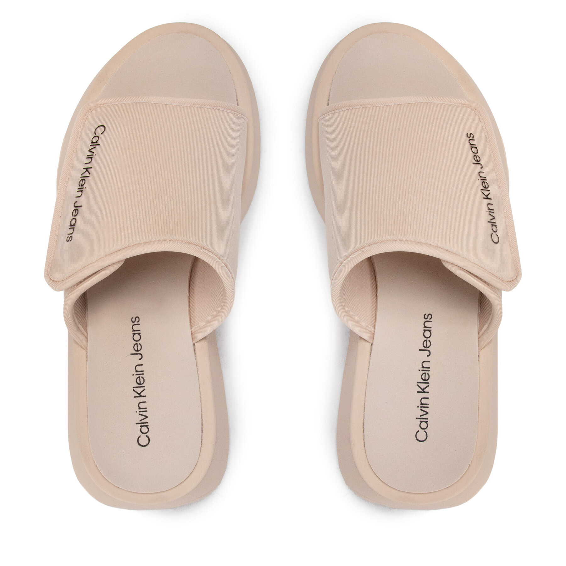 Calvin Klein Jeans Šľapky One-Strap YW0YW00672 Béžová - Pepit.sk