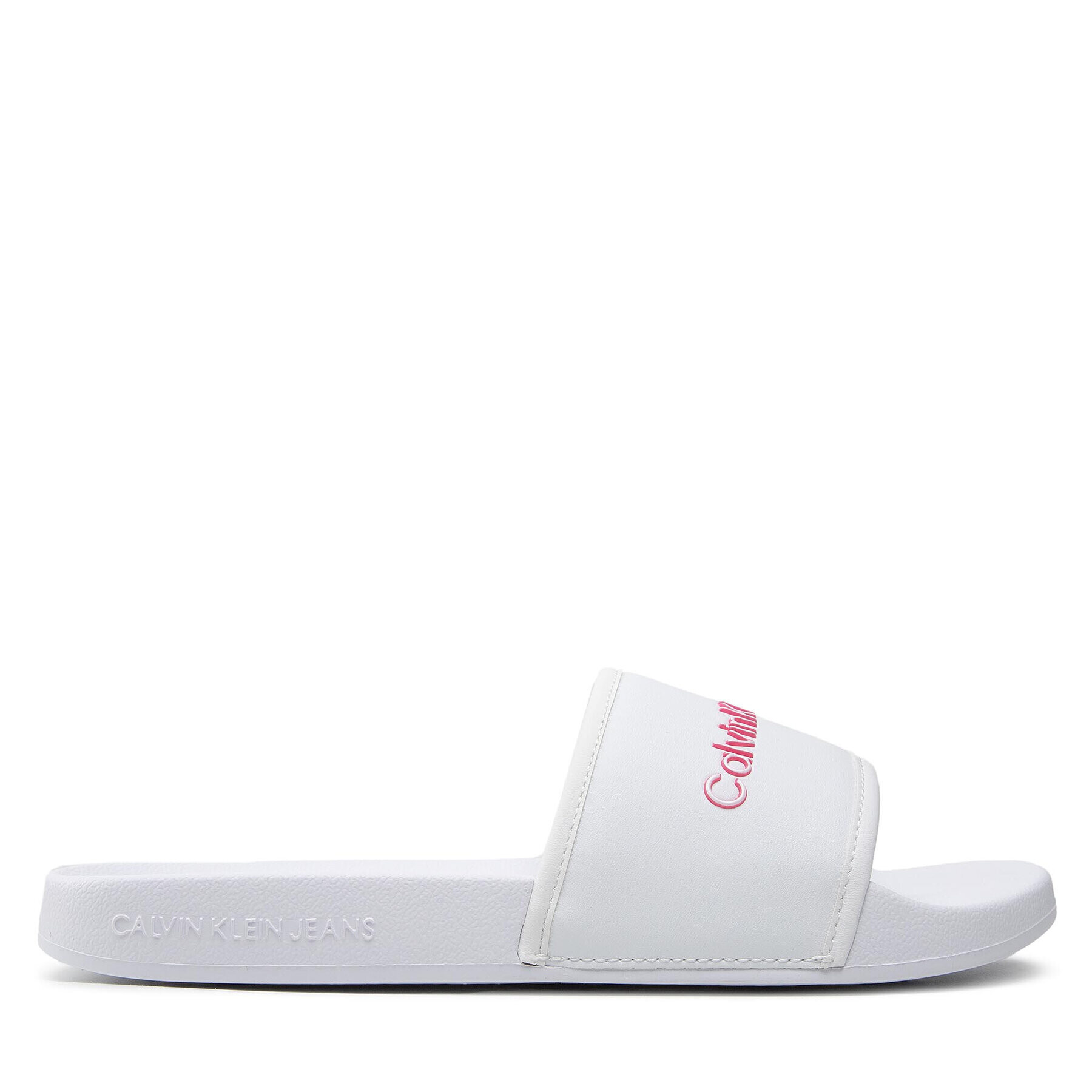 Calvin Klein Jeans Šľapky Slide Bold Institutional YW0YW00720 Biela - Pepit.sk