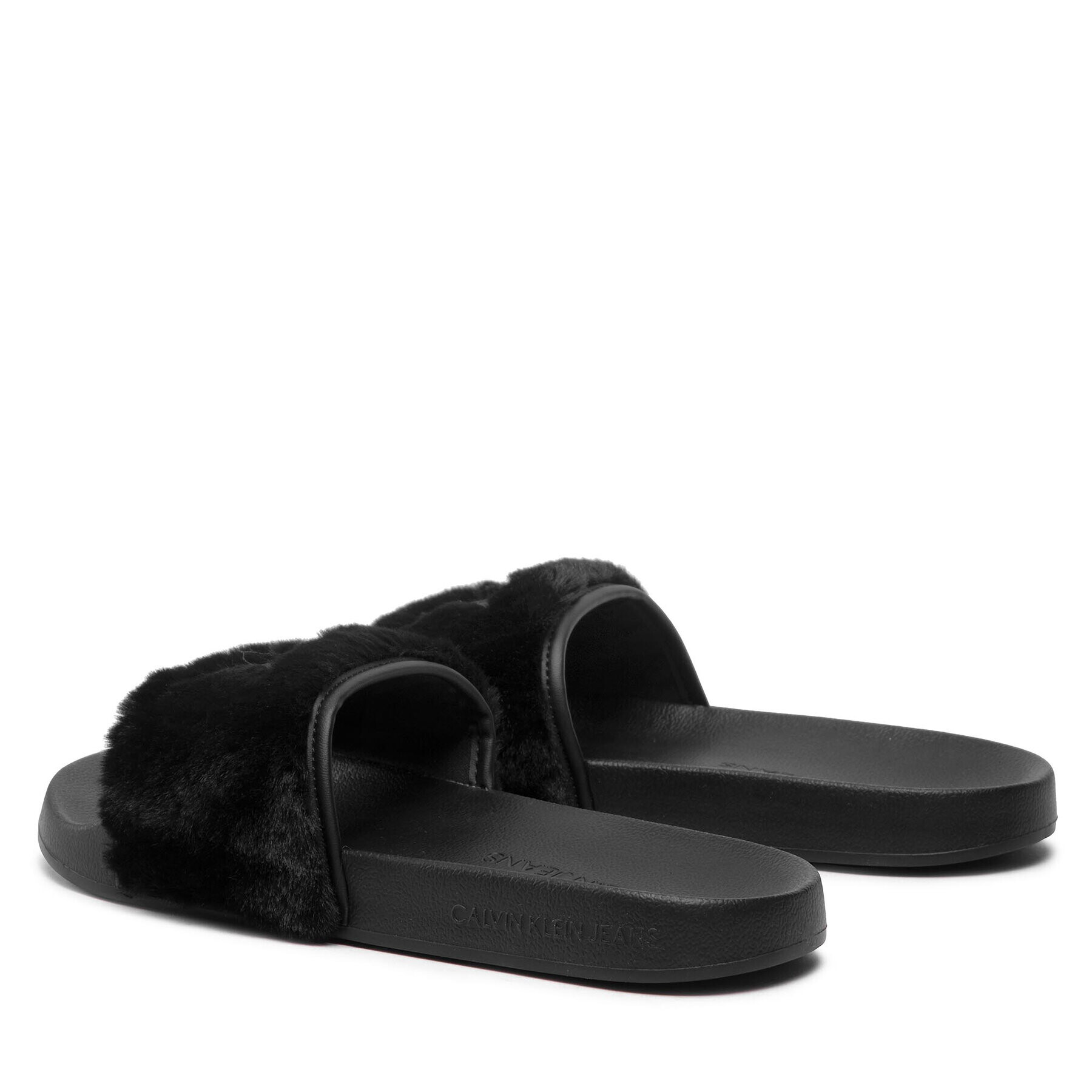 Calvin Klein Jeans Šľapky Slide Fur YW0YW00719 Čierna - Pepit.sk