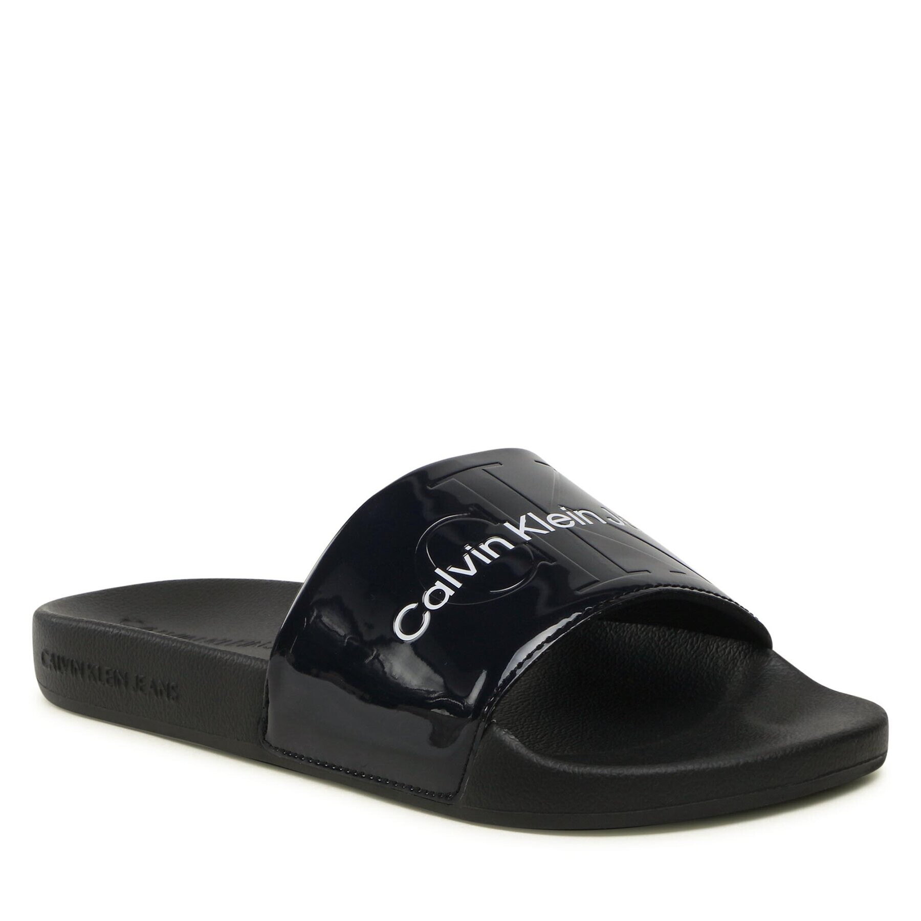 Calvin Klein Jeans Šľapky Slide Metallic Monologo YW0YW00638 Tmavomodrá - Pepit.sk