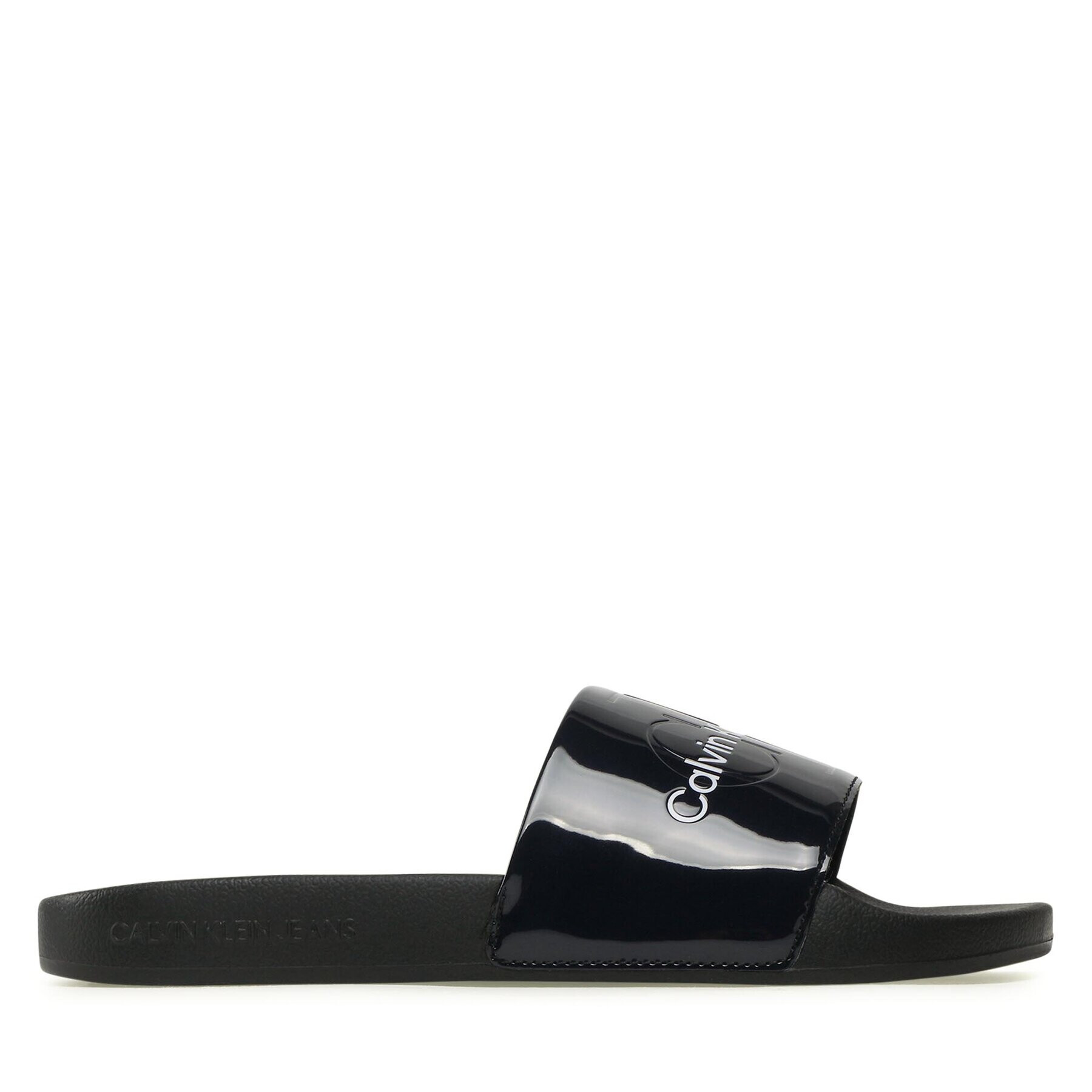 Calvin Klein Jeans Šľapky Slide Metallic Monologo YW0YW00638 Tmavomodrá - Pepit.sk