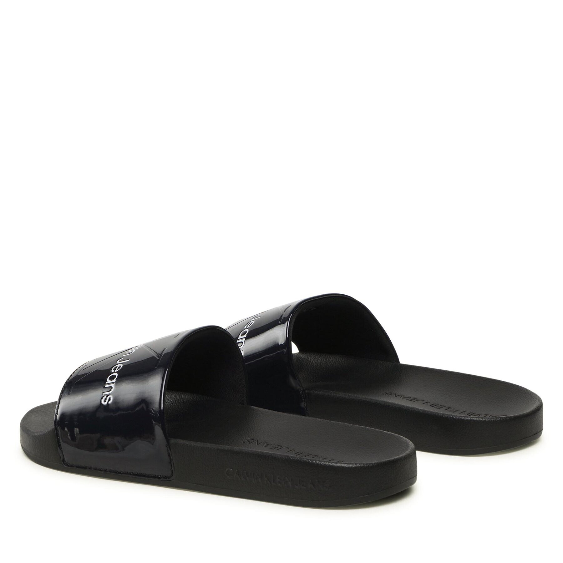 Calvin Klein Jeans Šľapky Slide Metallic Monologo YW0YW00638 Tmavomodrá - Pepit.sk