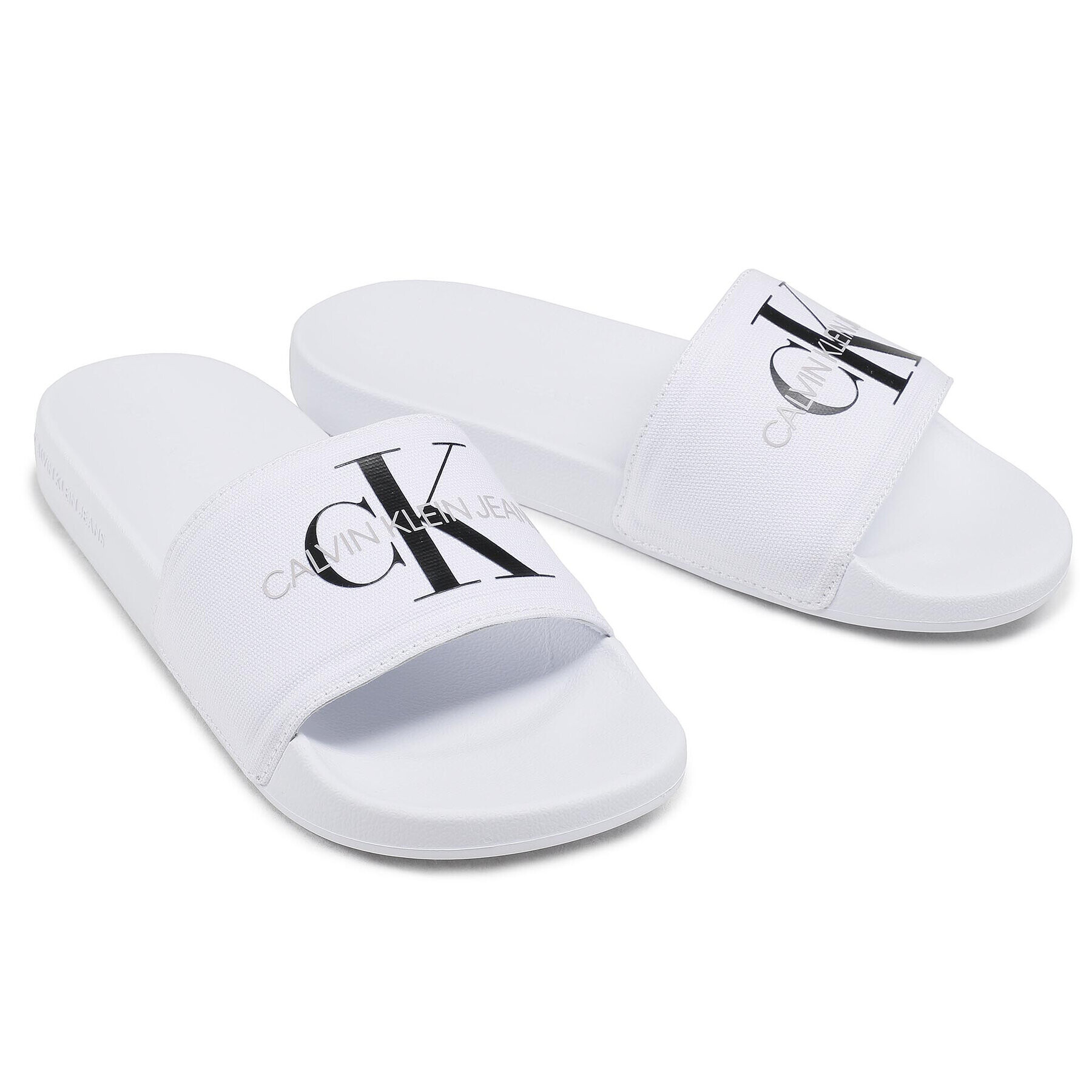 Calvin Klein Jeans Šľapky Slide Monogram Co YW0YW00103 Biela - Pepit.sk