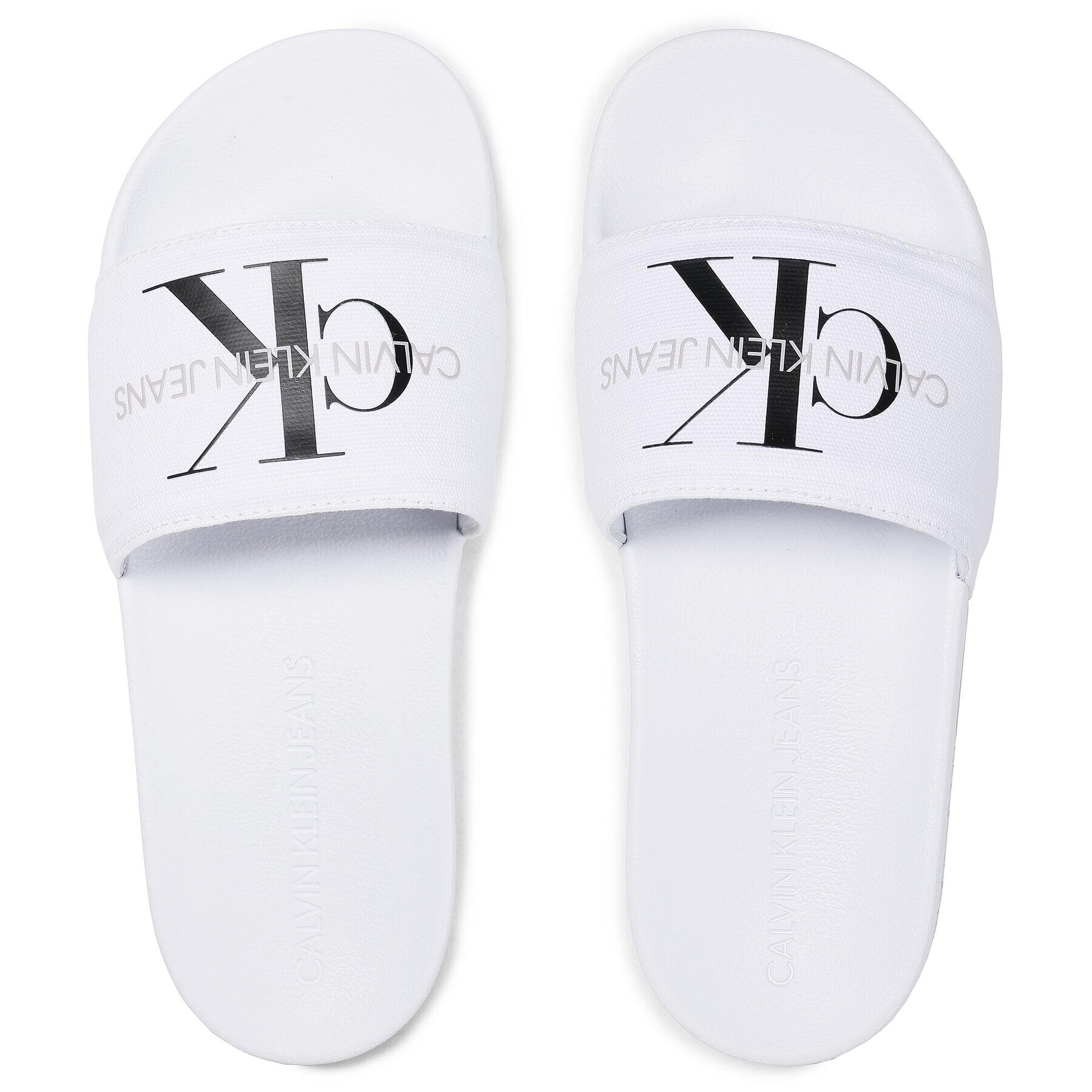 Calvin Klein Jeans Šľapky Slide Monogram Co YW0YW00103 Biela - Pepit.sk