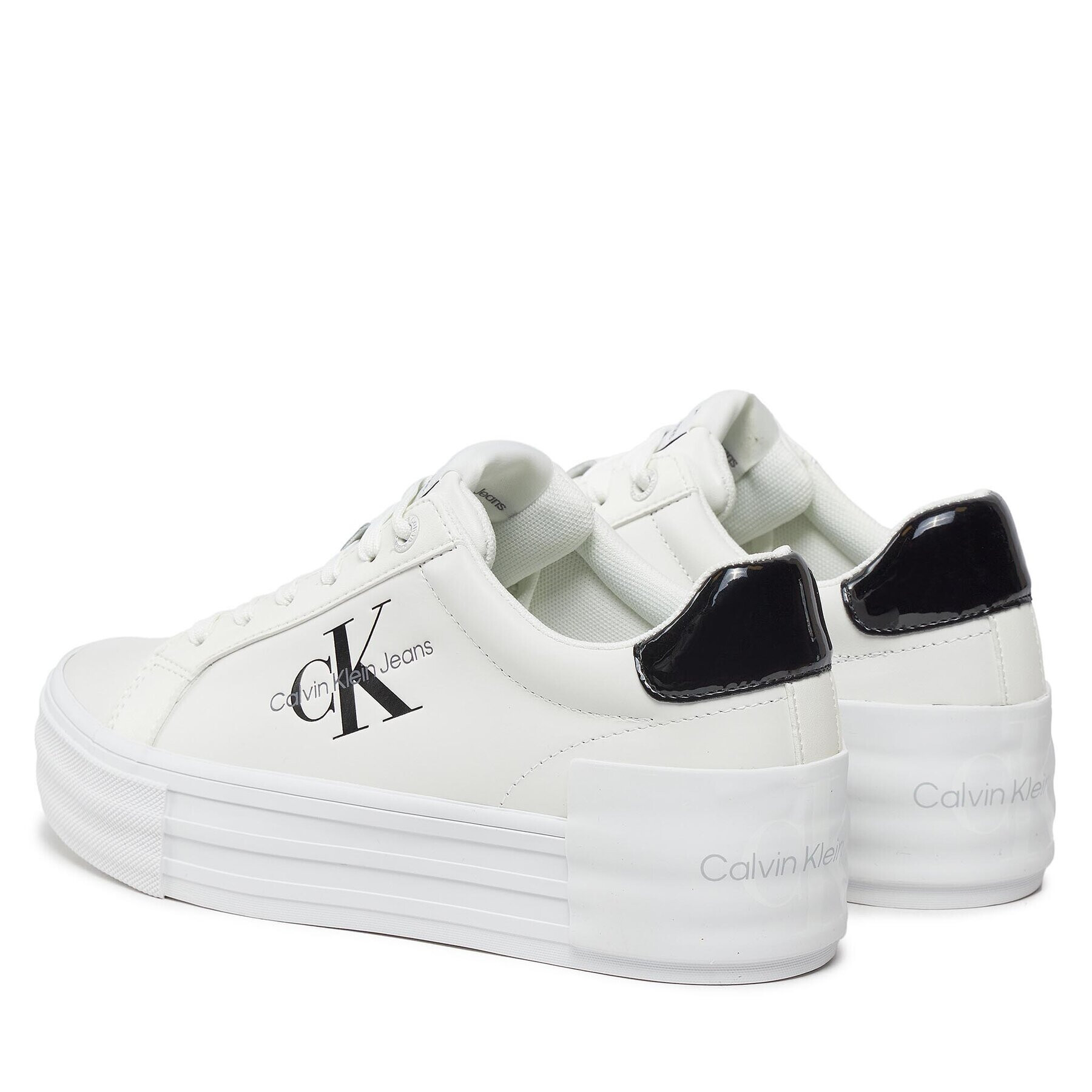 Calvin Klein Jeans Sneakersy Bold Vulc Flatf Low Lace Lth Ml YW0YW01294 Čierna - Pepit.sk