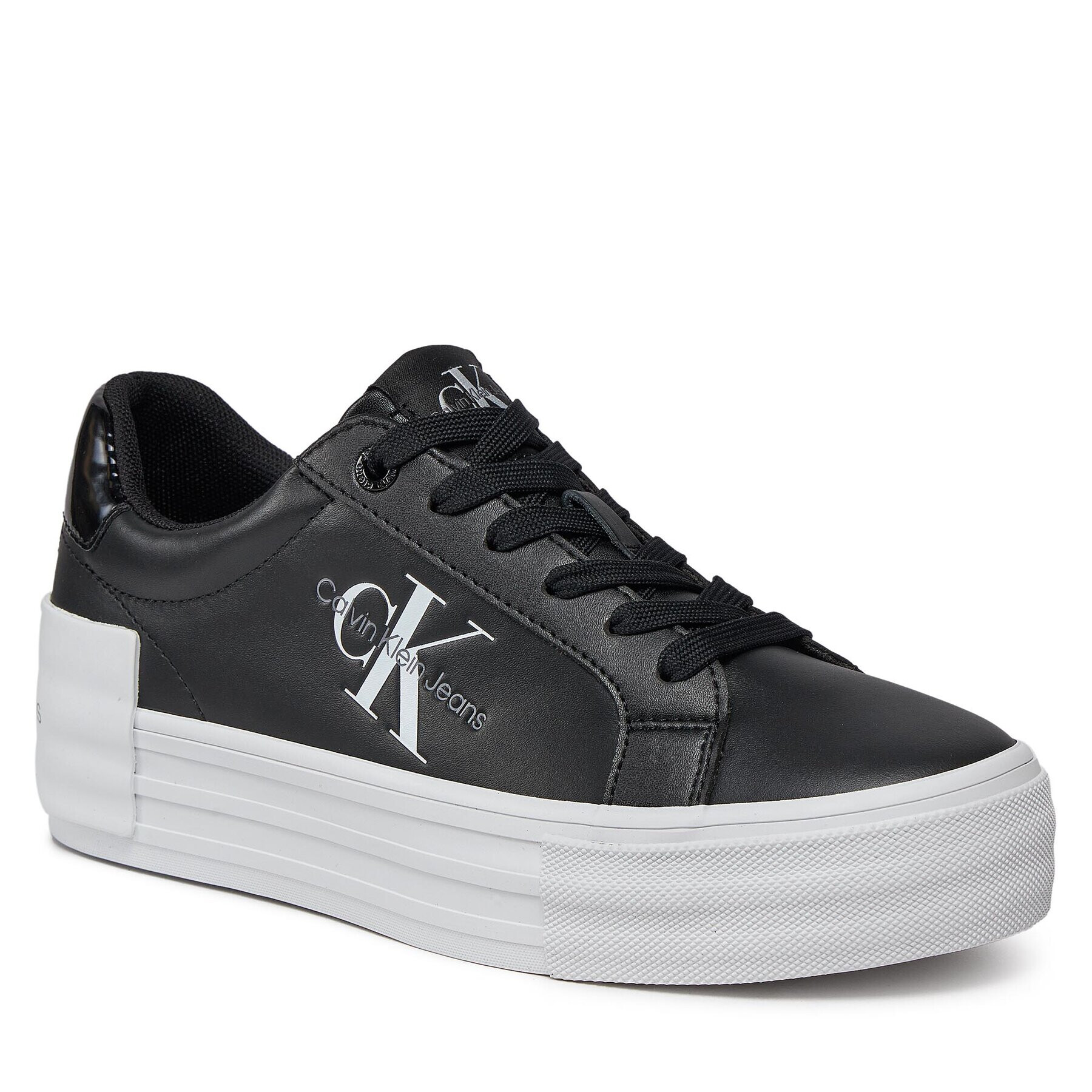 Calvin Klein Jeans Sneakersy Bold Vulc Flatf Low Lace Lth Ml YW0YW01294 Čierna - Pepit.sk