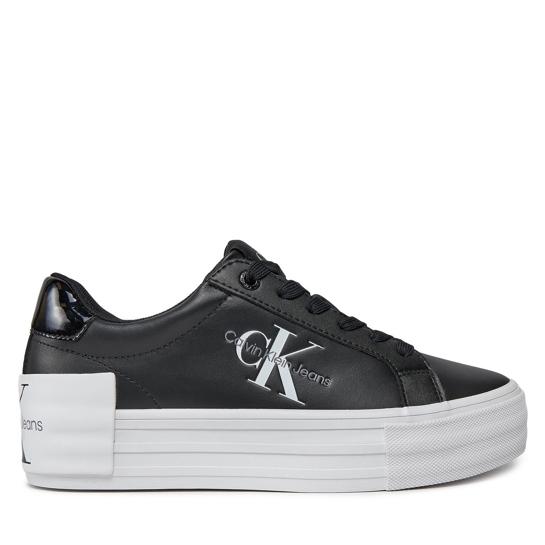 Calvin Klein Jeans Sneakersy Bold Vulc Flatf Low Lace Lth Ml YW0YW01294 Čierna - Pepit.sk