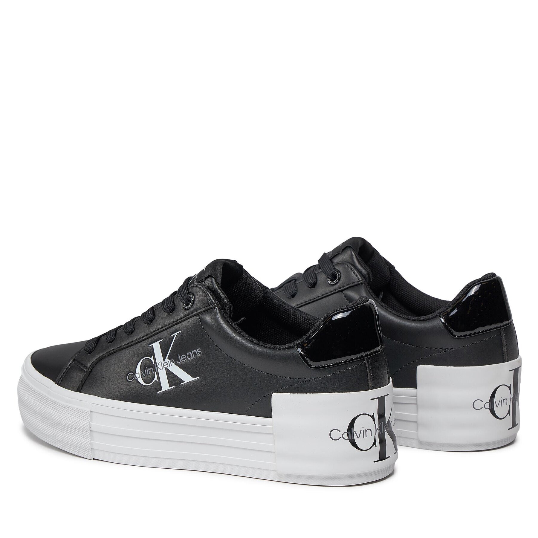 Calvin Klein Jeans Sneakersy Bold Vulc Flatf Low Lace Lth Ml YW0YW01294 Čierna - Pepit.sk