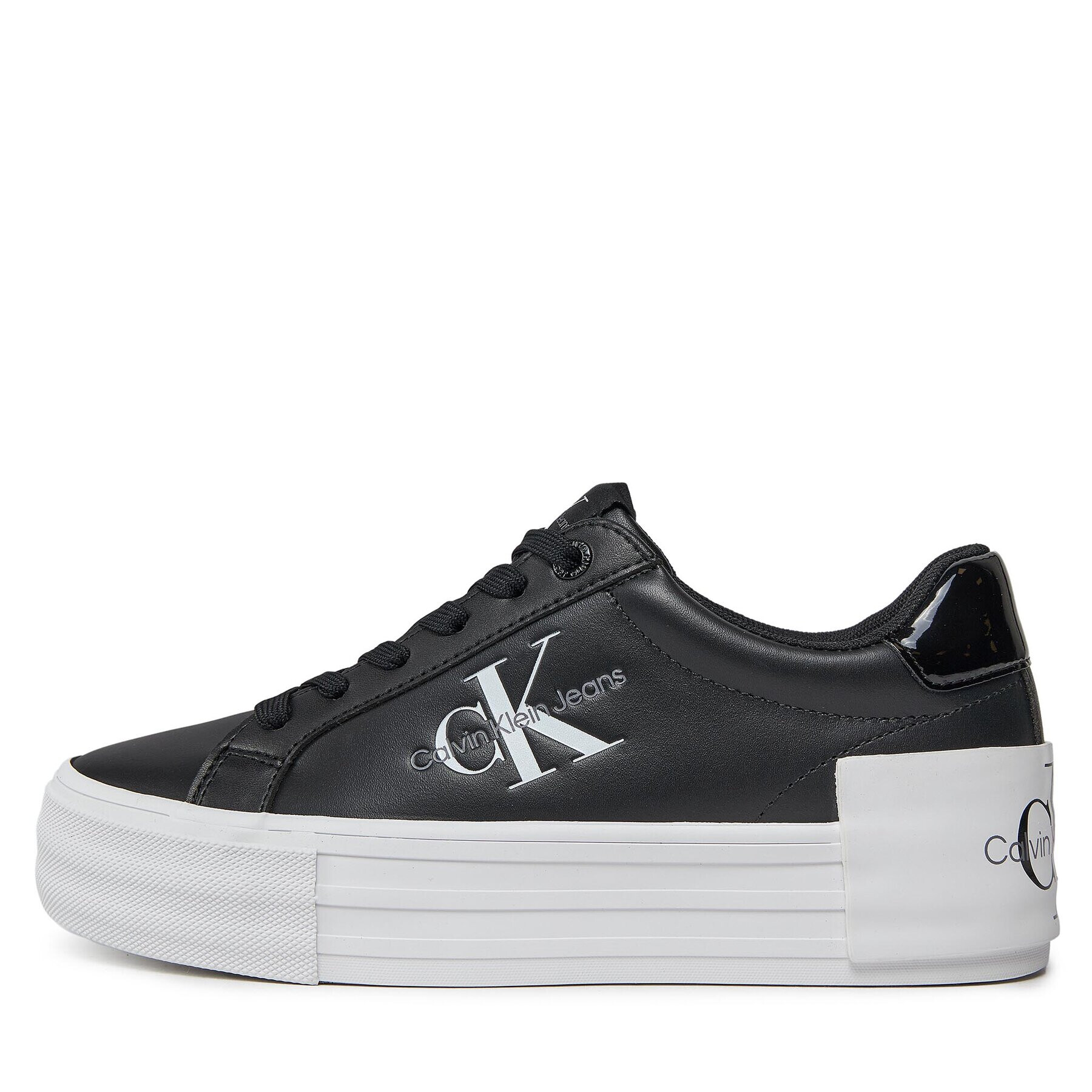 Calvin Klein Jeans Sneakersy Bold Vulc Flatf Low Lace Lth Ml YW0YW01294 Čierna - Pepit.sk