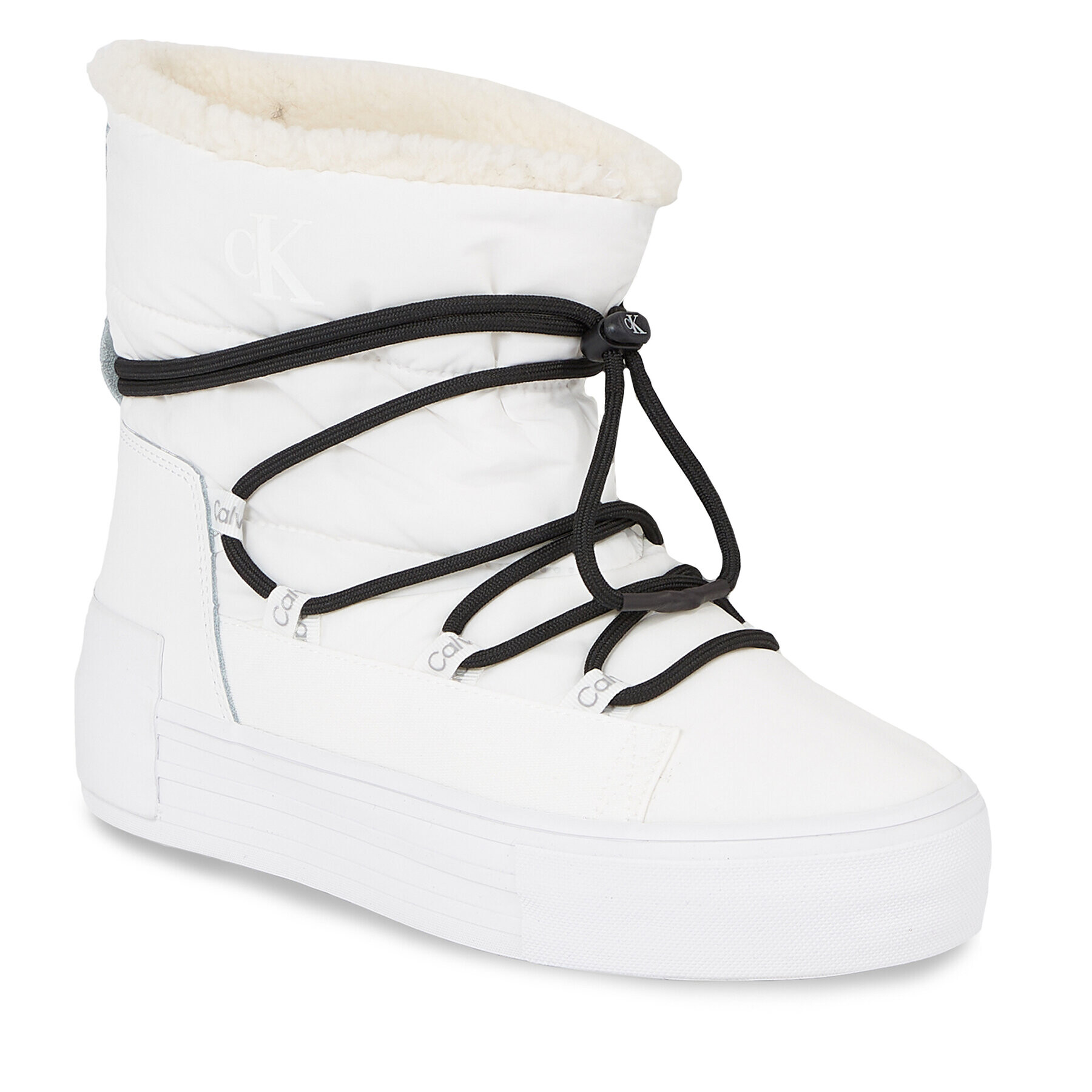 Calvin Klein Jeans Sneakersy Bold Vulc Flatf Snow Boot Wn YW0YW01181 Biela - Pepit.sk