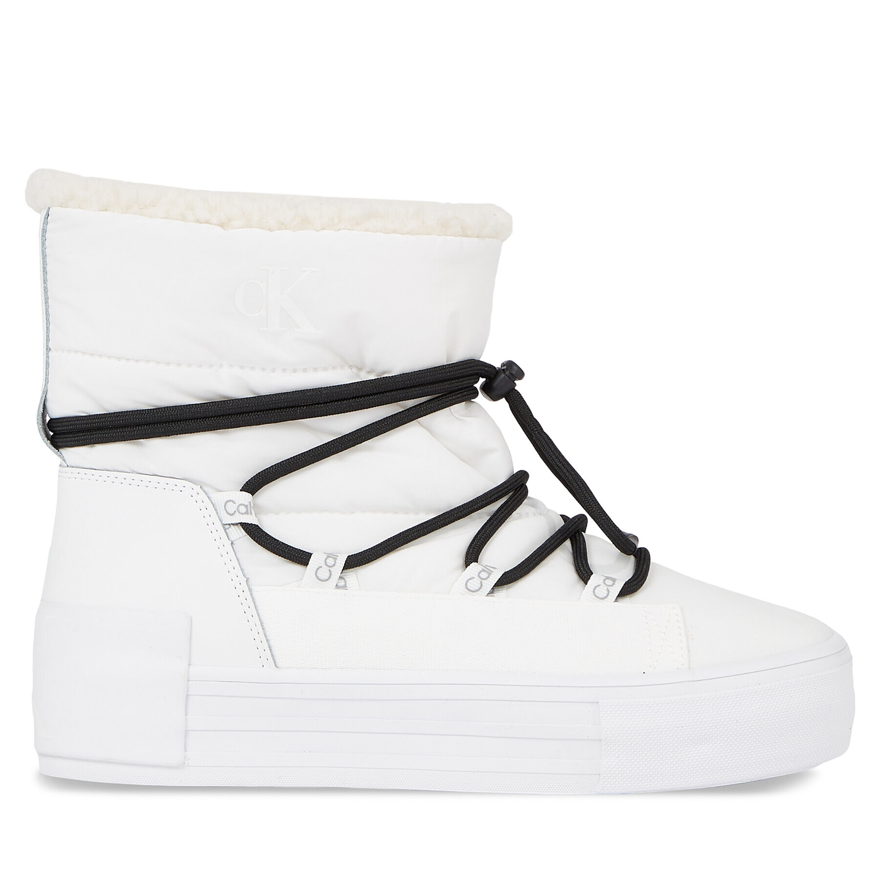 Calvin Klein Jeans Sneakersy Bold Vulc Flatf Snow Boot Wn YW0YW01181 Biela - Pepit.sk