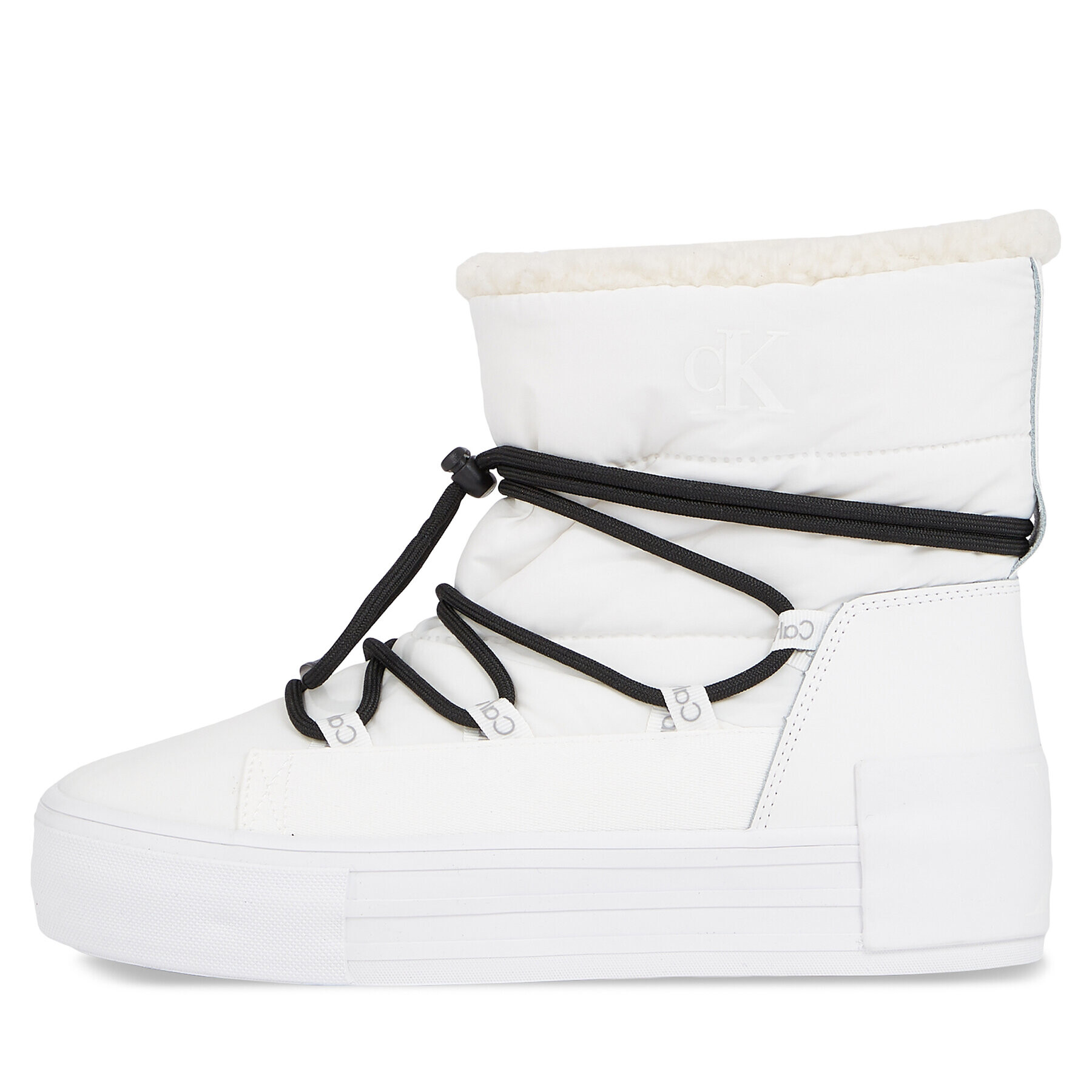 Calvin Klein Jeans Sneakersy Bold Vulc Flatf Snow Boot Wn YW0YW01181 Biela - Pepit.sk