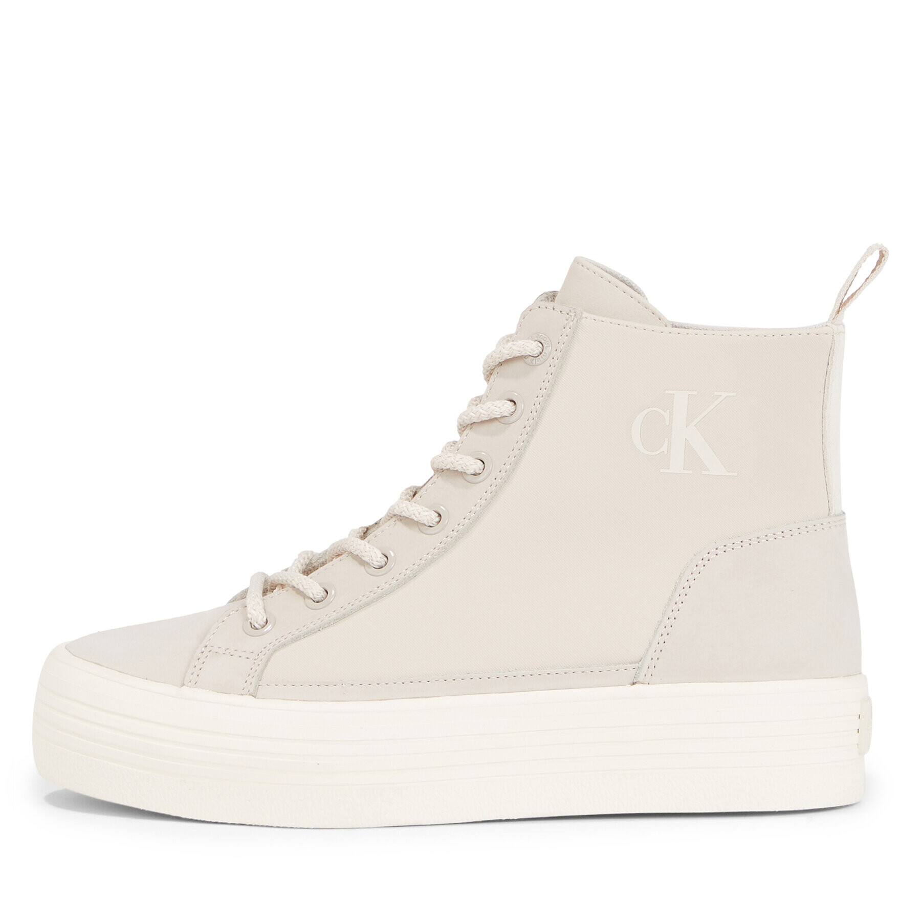 Calvin Klein Jeans Sneakersy Bold Vulc Mid Flatform Laceup Wn YW0YW01270 Béžová - Pepit.sk