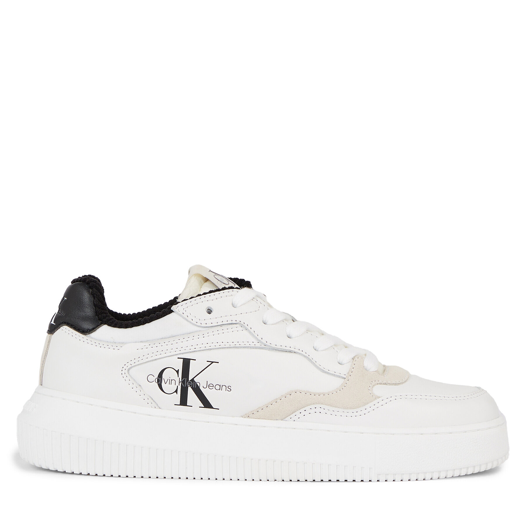 Calvin Klein Jeans Sneakersy Chunky Cupsole Coui Lth Mix YW0YW01171 Biela - Pepit.sk