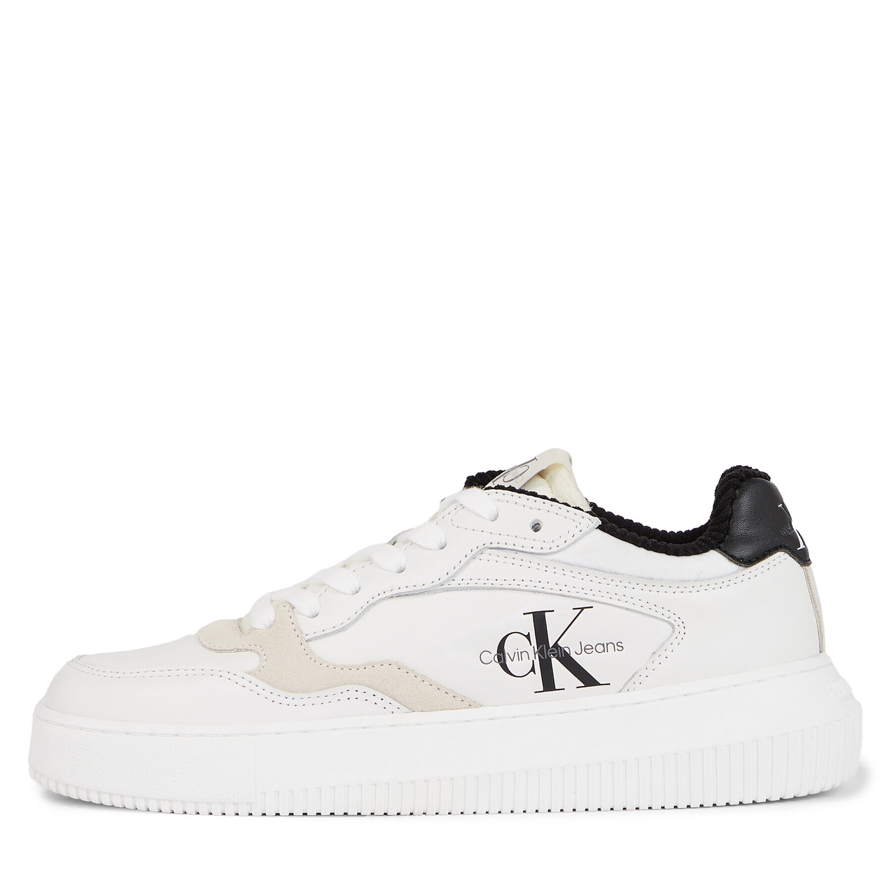 Calvin Klein Jeans Sneakersy Chunky Cupsole Coui Lth Mix YW0YW01171 Biela - Pepit.sk