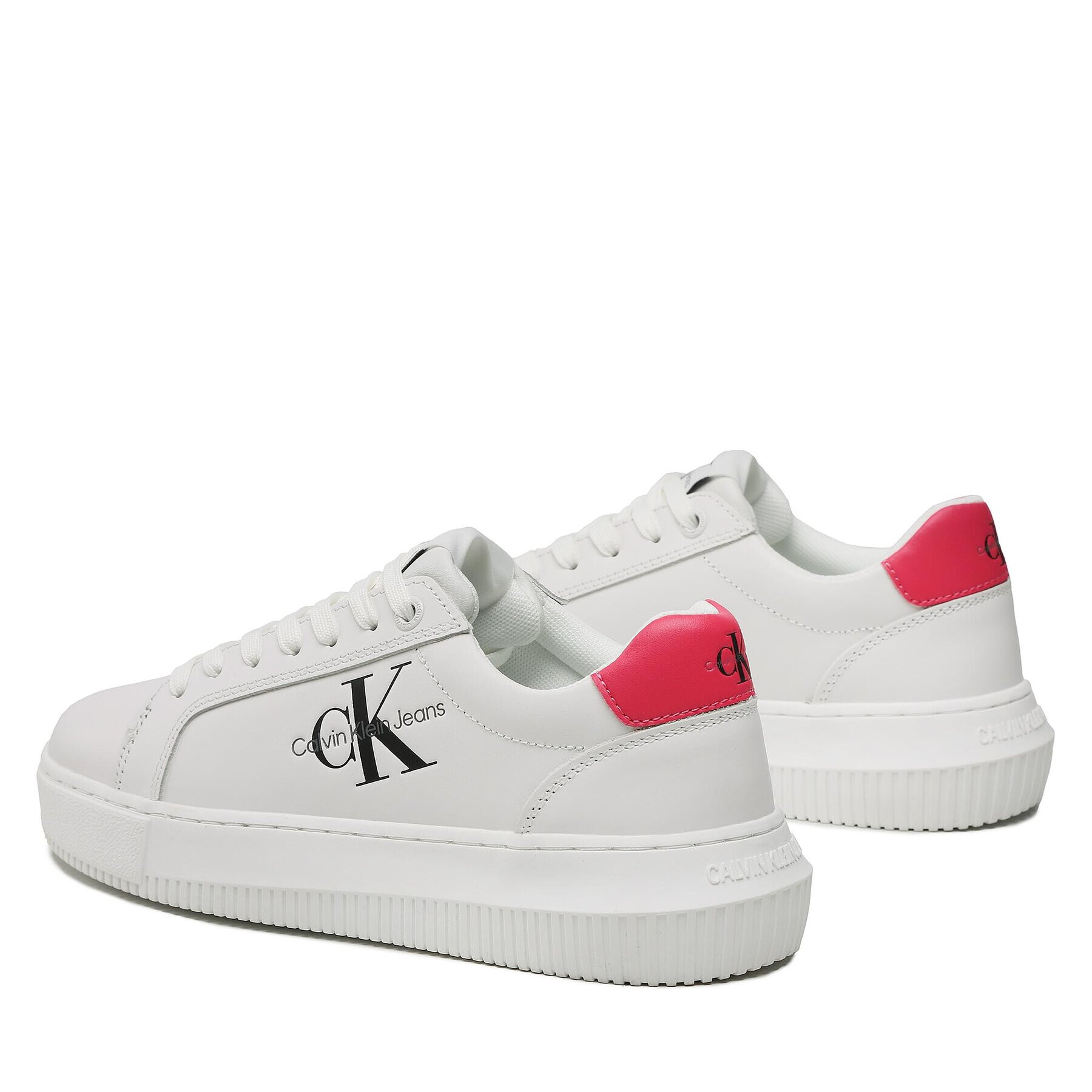 Calvin Klein Jeans Sneakersy Chunky Cupsole Laceup Mon Lth Wn YW0YW00823 Biela - Pepit.sk