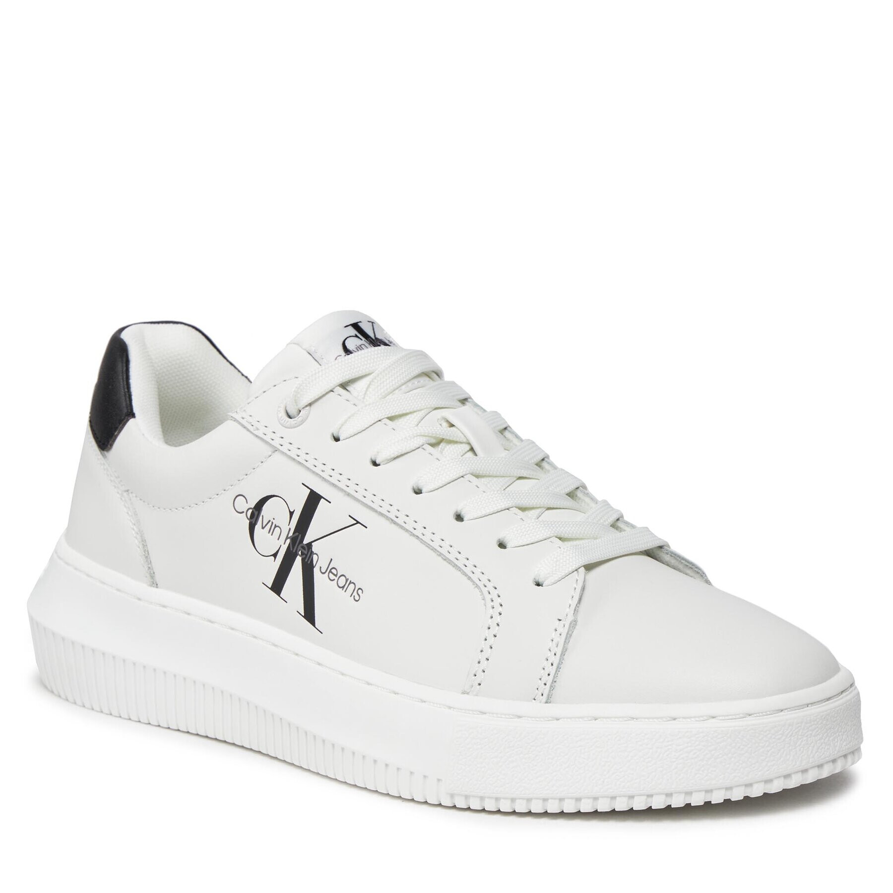 Calvin Klein Jeans Sneakersy Chunky Cupsole Laceup Mon Lth Wn YW0YW00823 Biela - Pepit.sk