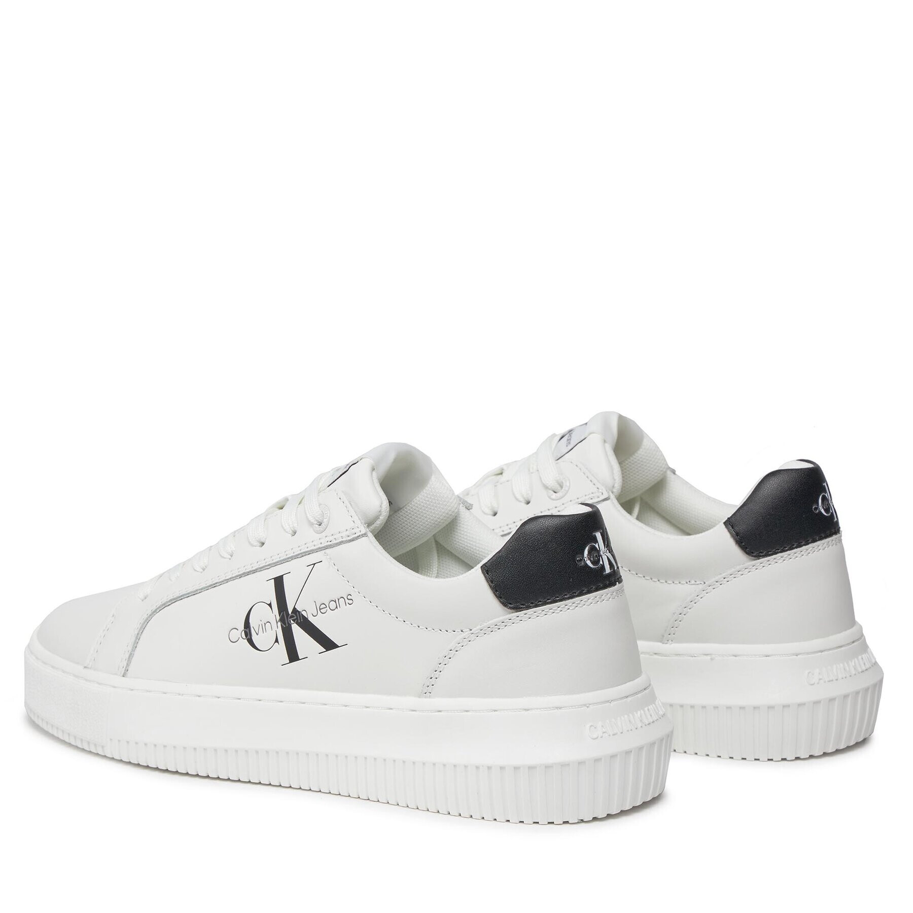 Calvin Klein Jeans Sneakersy Chunky Cupsole Laceup Mon Lth Wn YW0YW00823 Biela - Pepit.sk