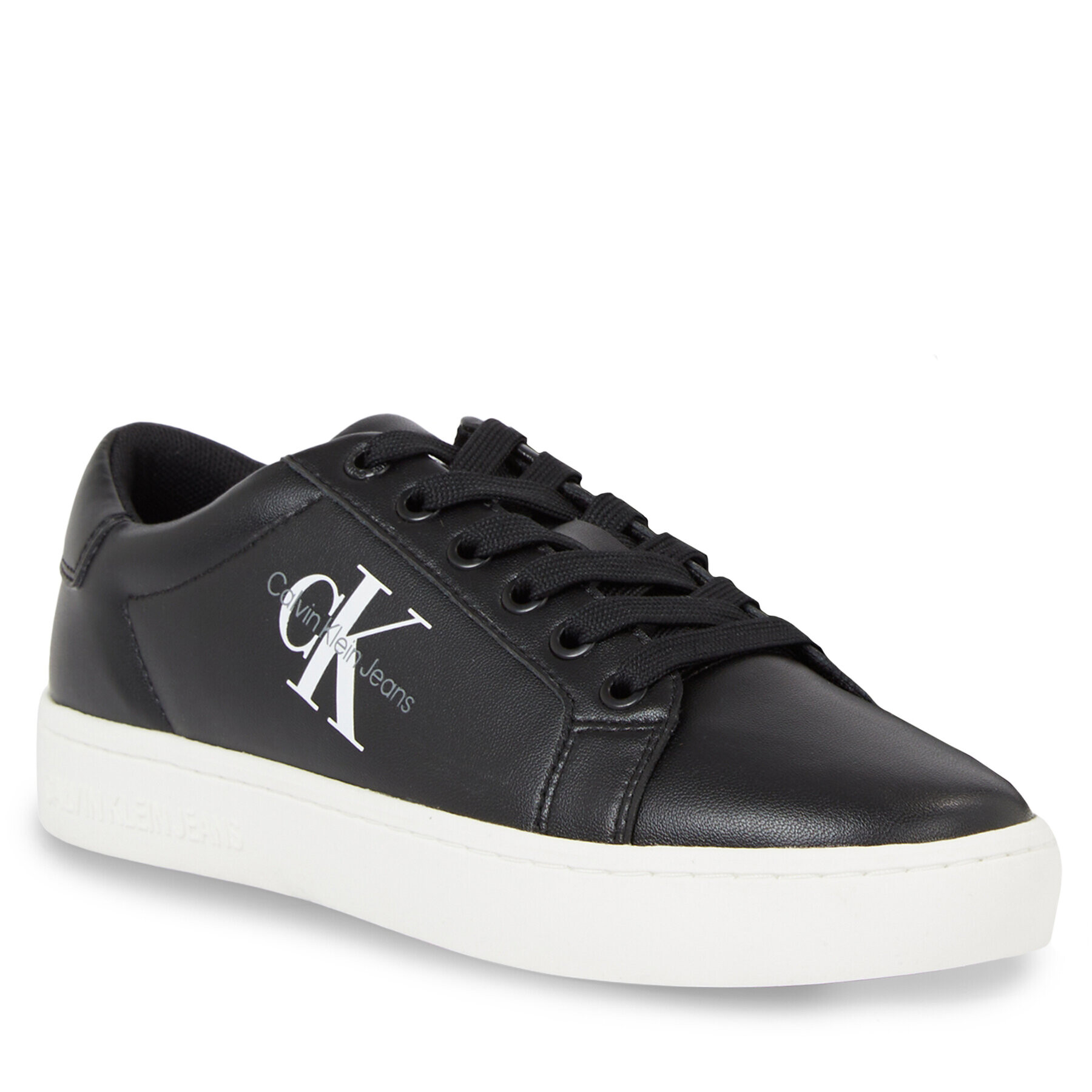 Calvin Klein Jeans Sneakersy Classic Cupsole Laceup Lth Wn YW0YW01269 Čierna - Pepit.sk